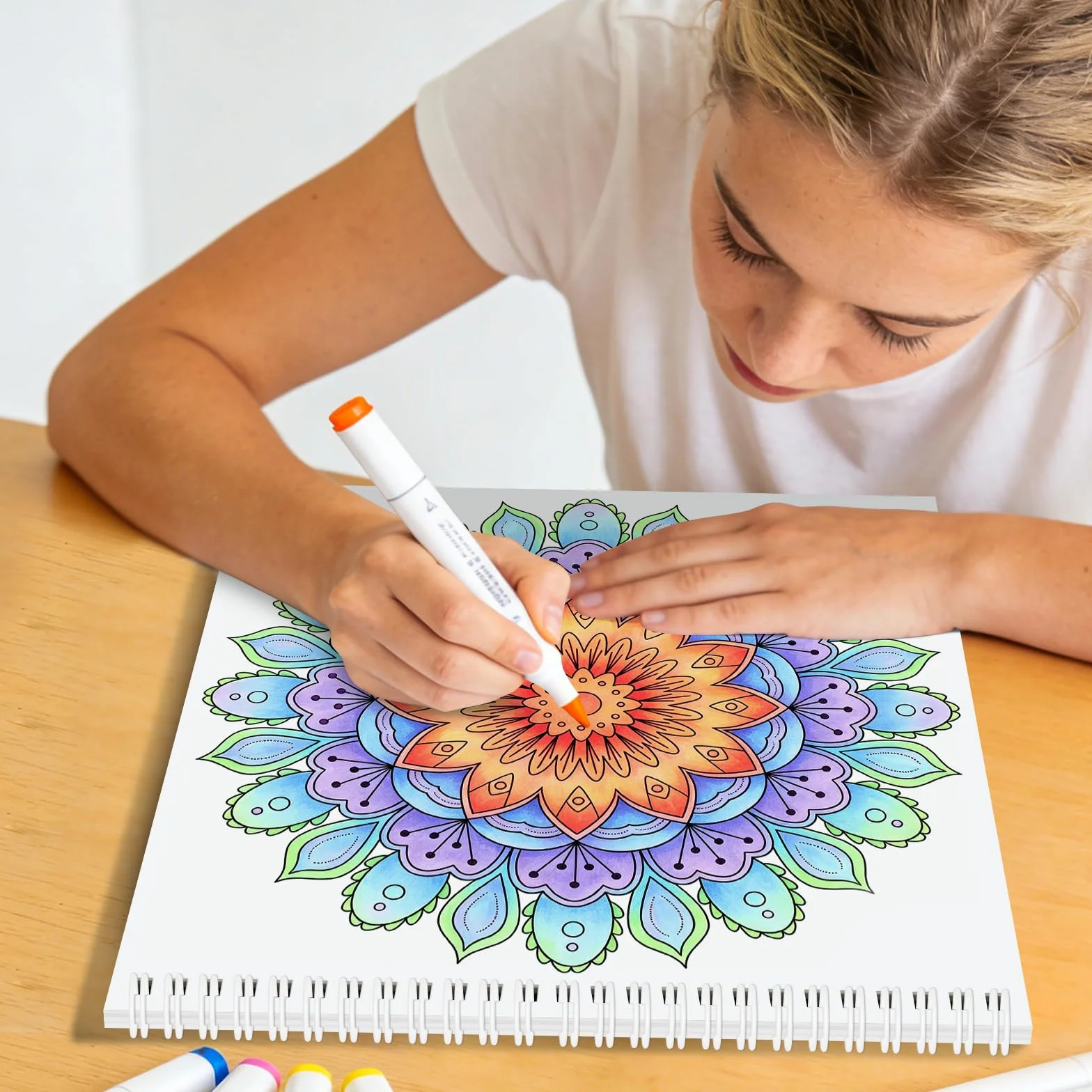 Elfew Mandala Libro da Colorare per Adulti, Con 35 Mandala Libro da Colorare per Adulti, Album Mandala da Colorare Carta Premium per Adulti, Rilassanti e Antistress, Rilegatura a Spirale(21.5x21.5CM)
