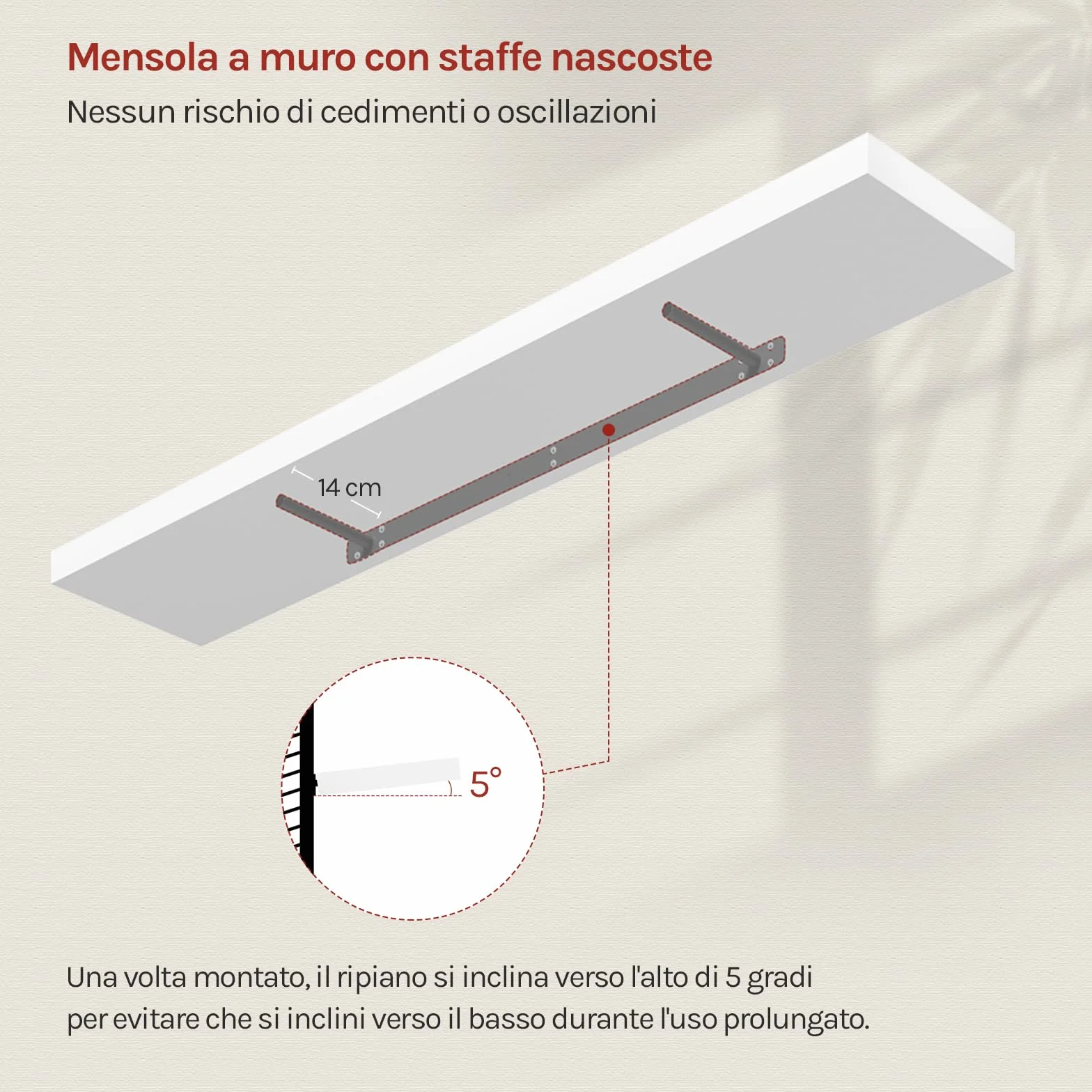WOLTU Mensola da Muro Rettangolare Scaffale Libreria a Parete Decorazione per Cameretta Ufficio Porta CD/Dvd in Legno Bianco 120cm RG9315ws