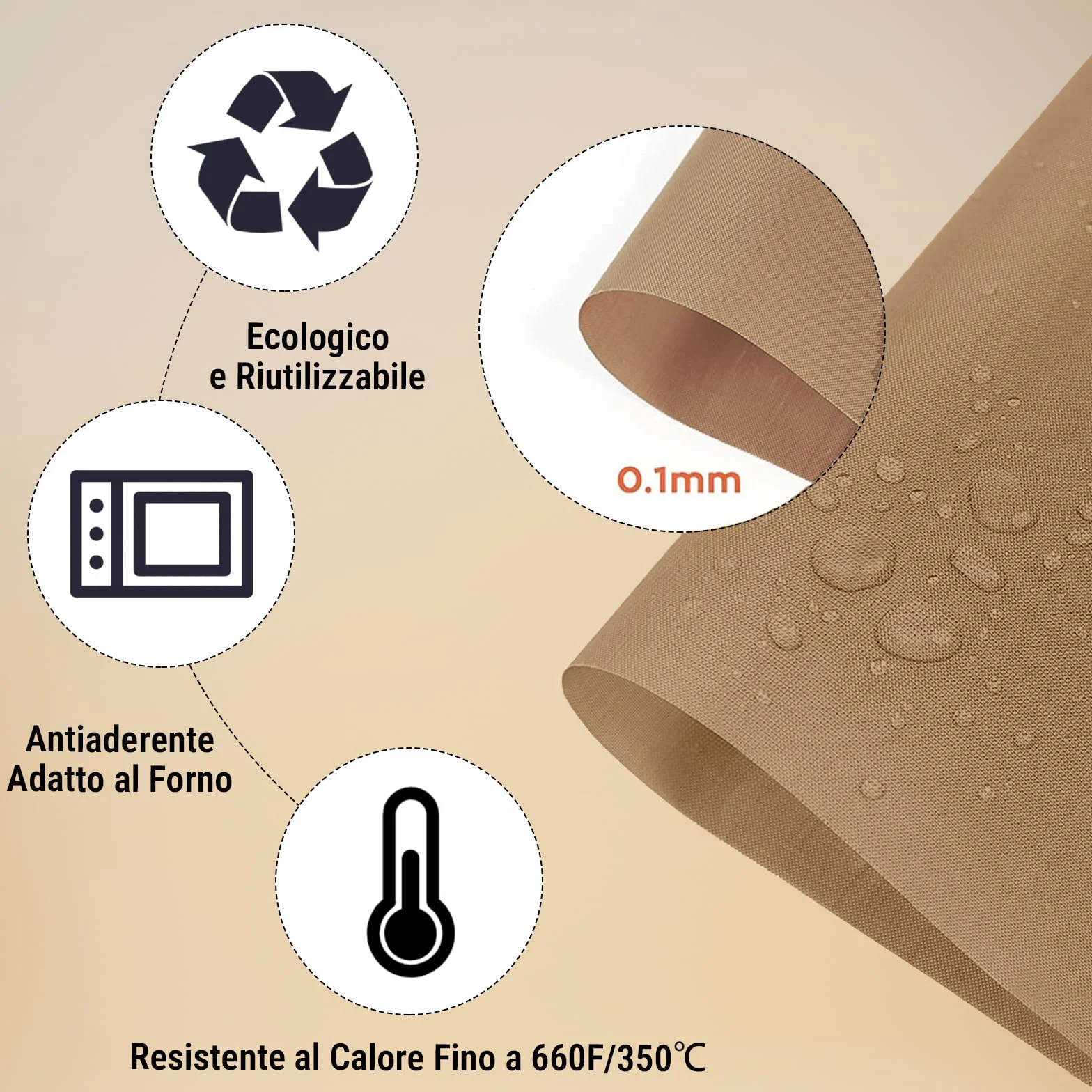 Foglio Teflon PTFE Rotolo 40x100 cm per Termopressa Stampa Sublimazione Antiaderente