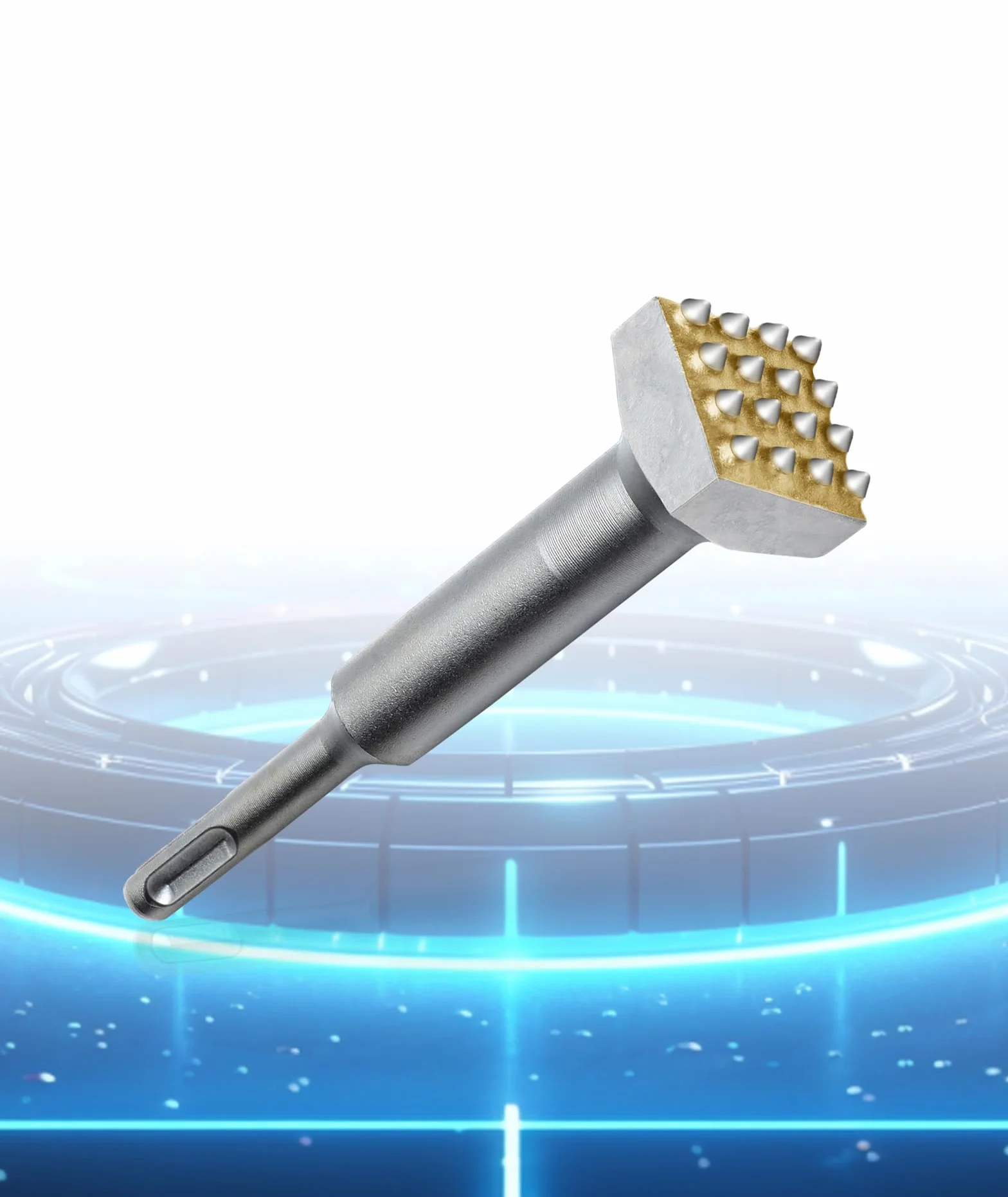 Sds Plus Bocciarda per Pietra Scalpello per Piastrelle Scalpello a Testa Quadrata Punta per Martello Elettrico a Testa Quadrata Da 40 Cr per Ponti In Pietra(SDS Plus 16T Round handle