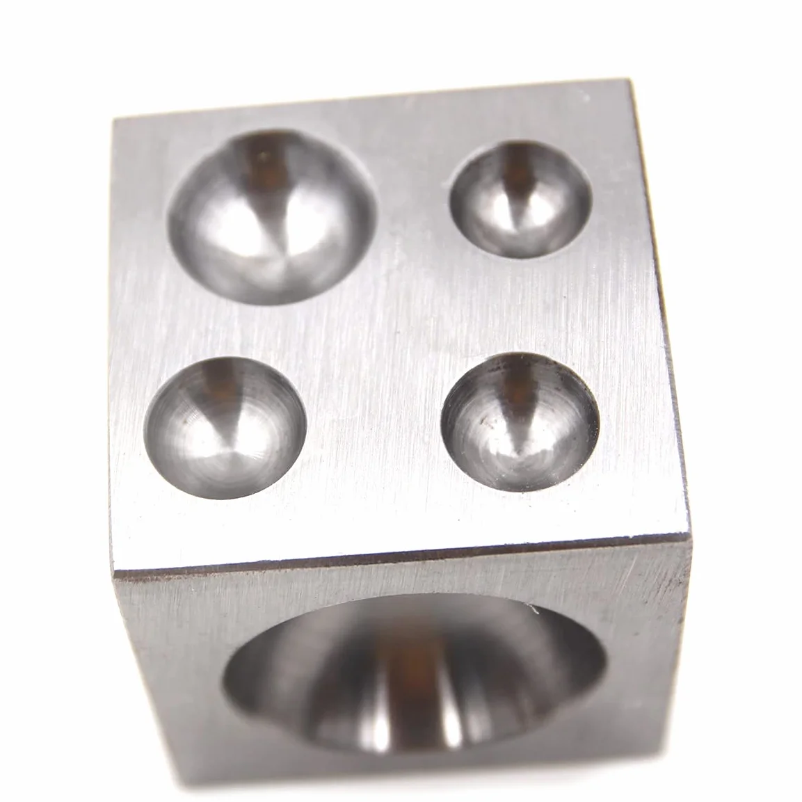 Blocco quadrato con cavità in acciaio al carbonio lucido, 5 x 5 cm, blocco in acciaio per la creazione di gioielli
