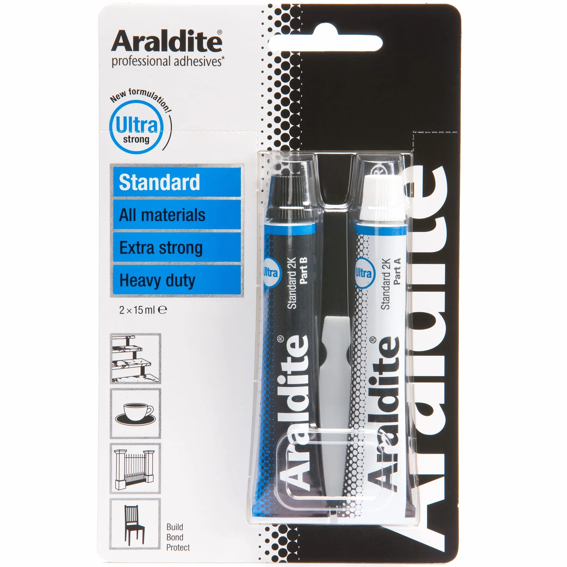 Araldite ARA-400001 Adesivo professionale (2 tubi x 15ml)