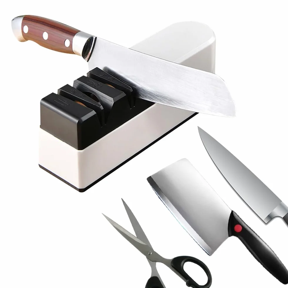 Affilacoltelli elettrico ad alta precisione per uso domestico con ricarica USB, struttura in ABS e pietra diamantata professionale per un rapido ripristino della lama e un'affilatura fine per coltelli