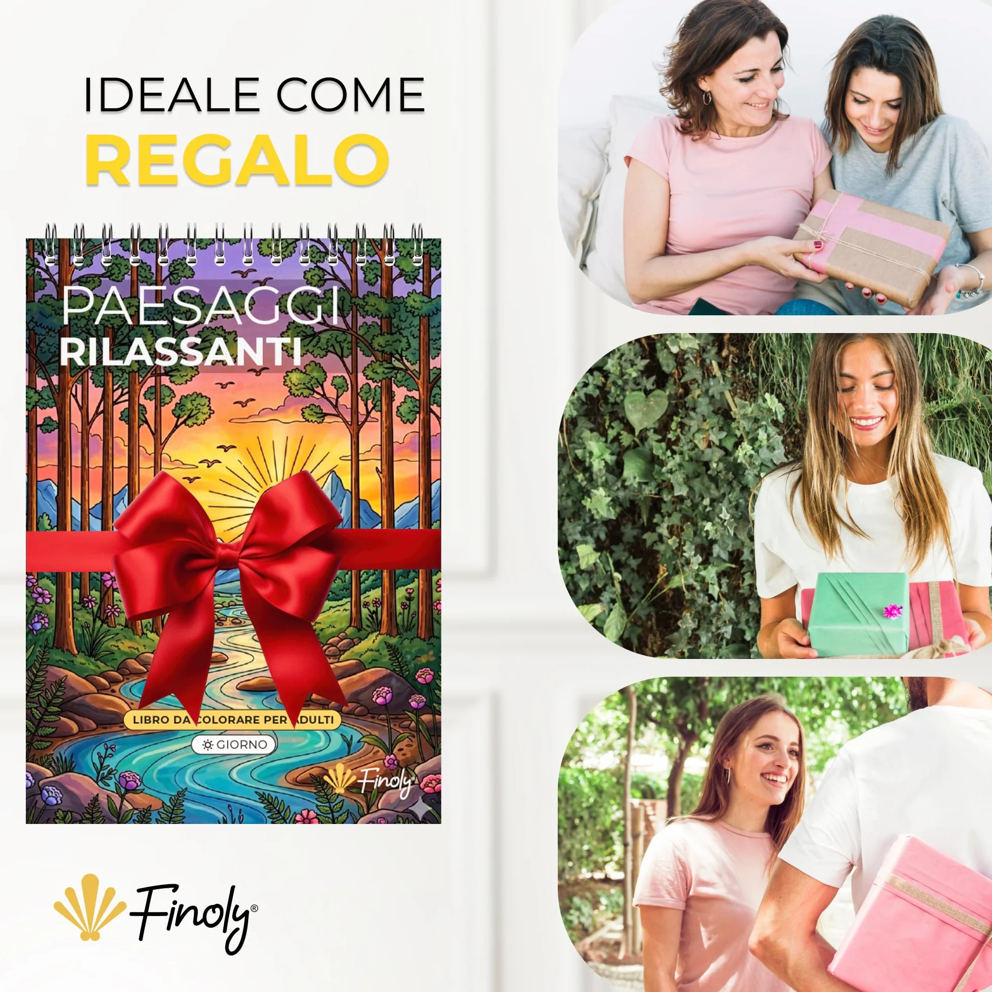 Libri da Colorare per Adulti Paesaggi A4 Riduce lo Stress Album da Colorare per Adulti Principianti e Esperti Mindfulness Inchiostro Non Che Trapassa