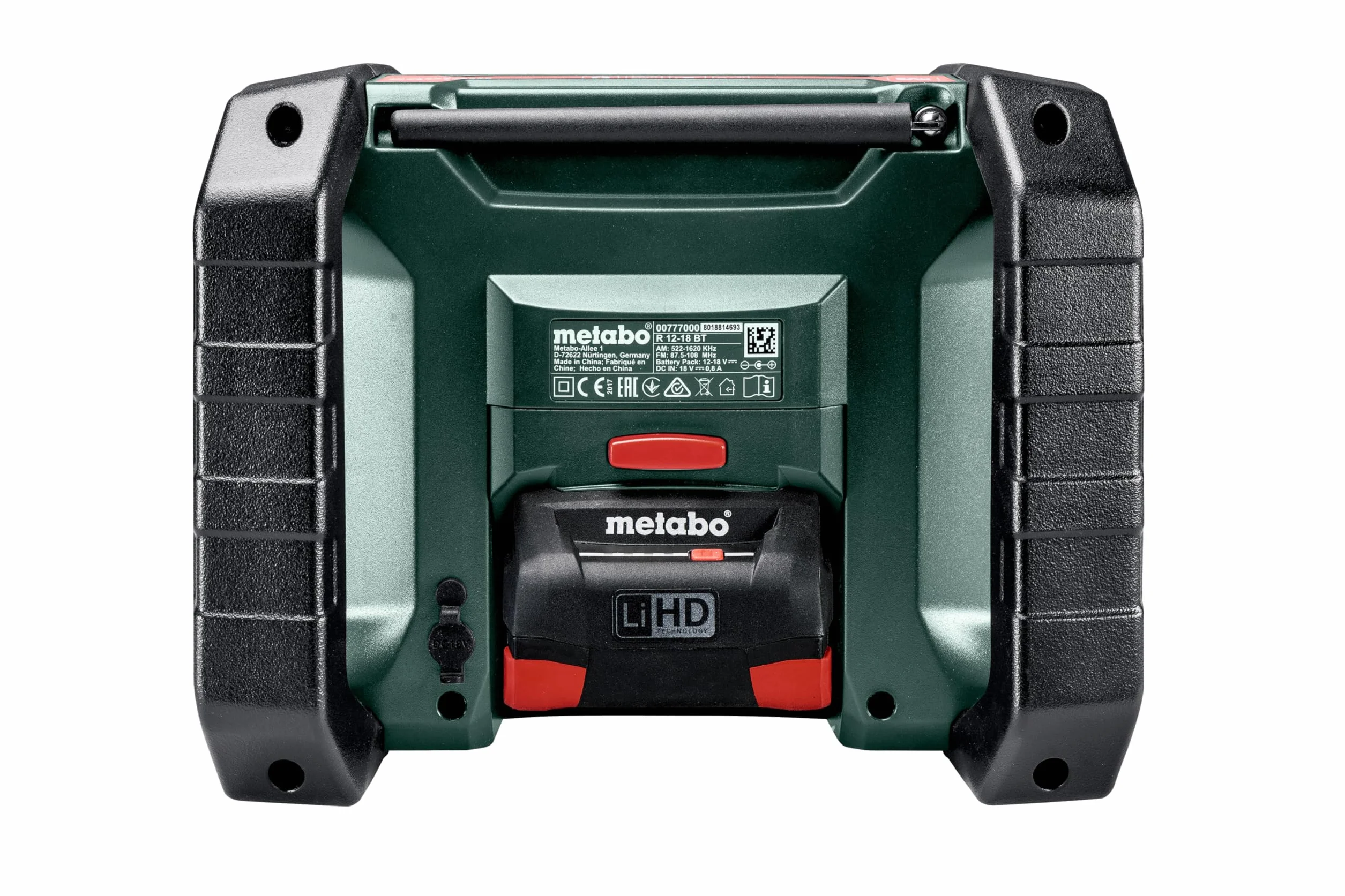 Metabo Radio da cantiere R 12-18 (DAB+, Bluetooth, senza batteria, display LCD, ricerca automatica della stazione, AM/FM) 600778850