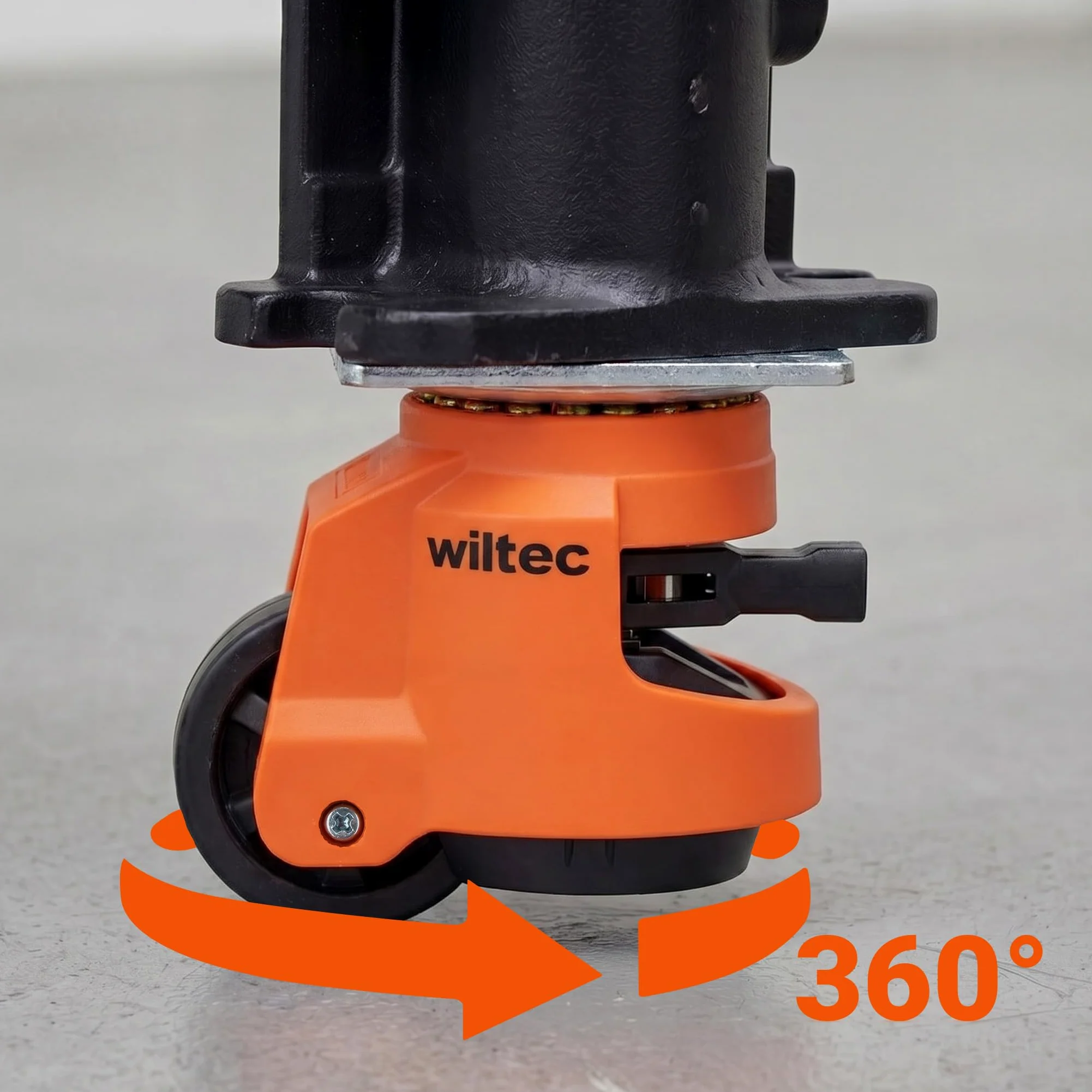 Wiltec Set di ruote per carichi pesanti con impugnatura a cricchetto 2000 kg, 4 pezzi, ruote retrattili per mobili, 4 rotelle da trasporto da 500 kg per mobili, macchinari e ausili di trasporto