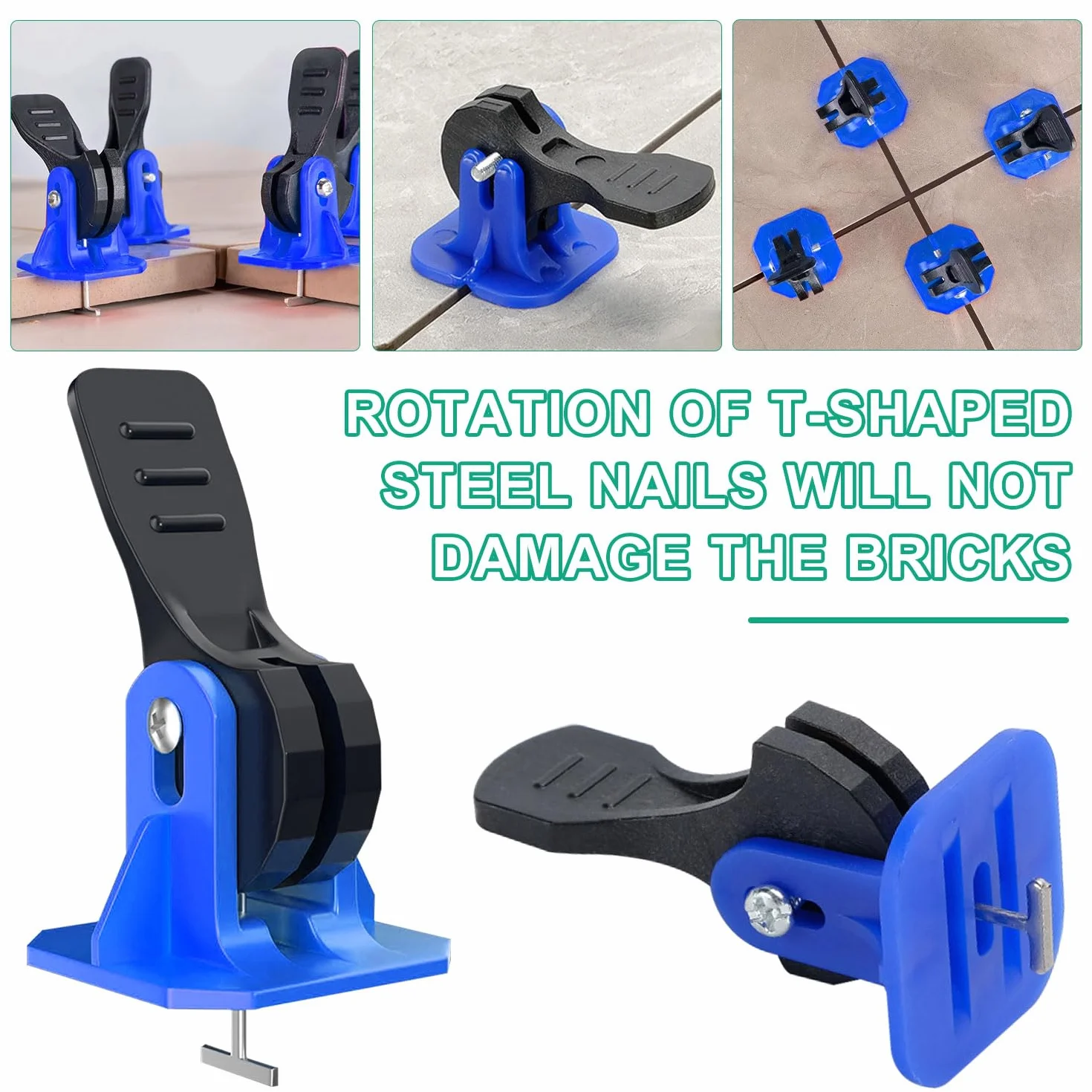 100 Pezzi Riutilizzabili Livellatori per Piastrelle 2mm, Blu Kit Sistema di Livellamento per Piastrelle, 100 Livellamento Regolatore per Pavimenti Dell'edificio