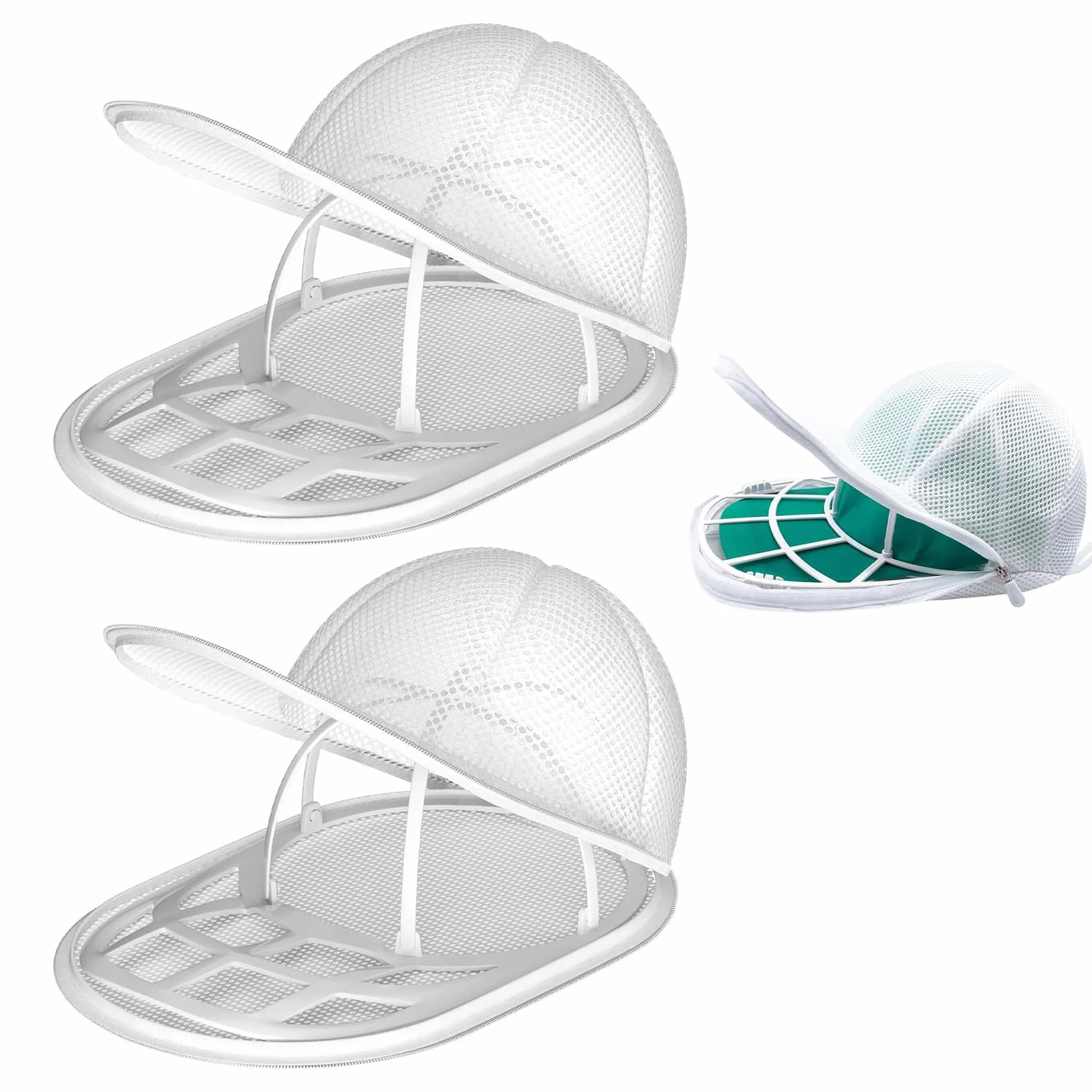Porta Cappellini con Visiera per Lavatrice e Lavastoviglie, Supporto Porta Cappelli in Plastica Resistente, Bianco