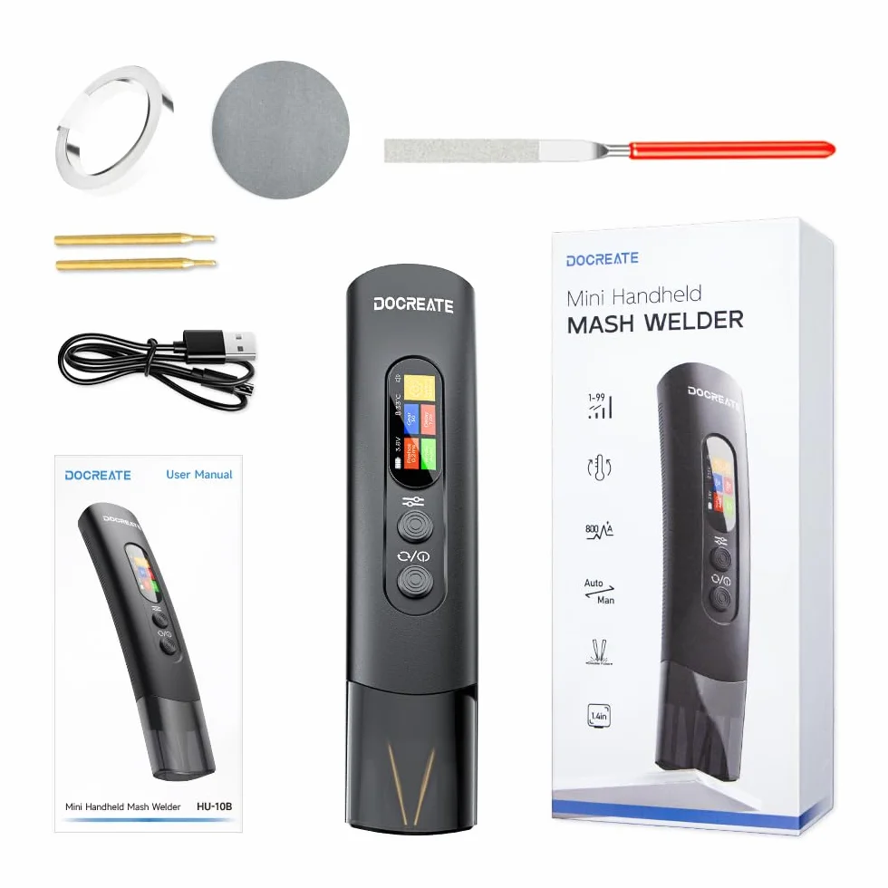 Saldatrice a punti per batterie, saldatrice a punti a batteria, 99 marce, regolabile con display LCD, ago di ricambio per saldatori a punti per batterie, modalità automatica e manuale (HU-10B)