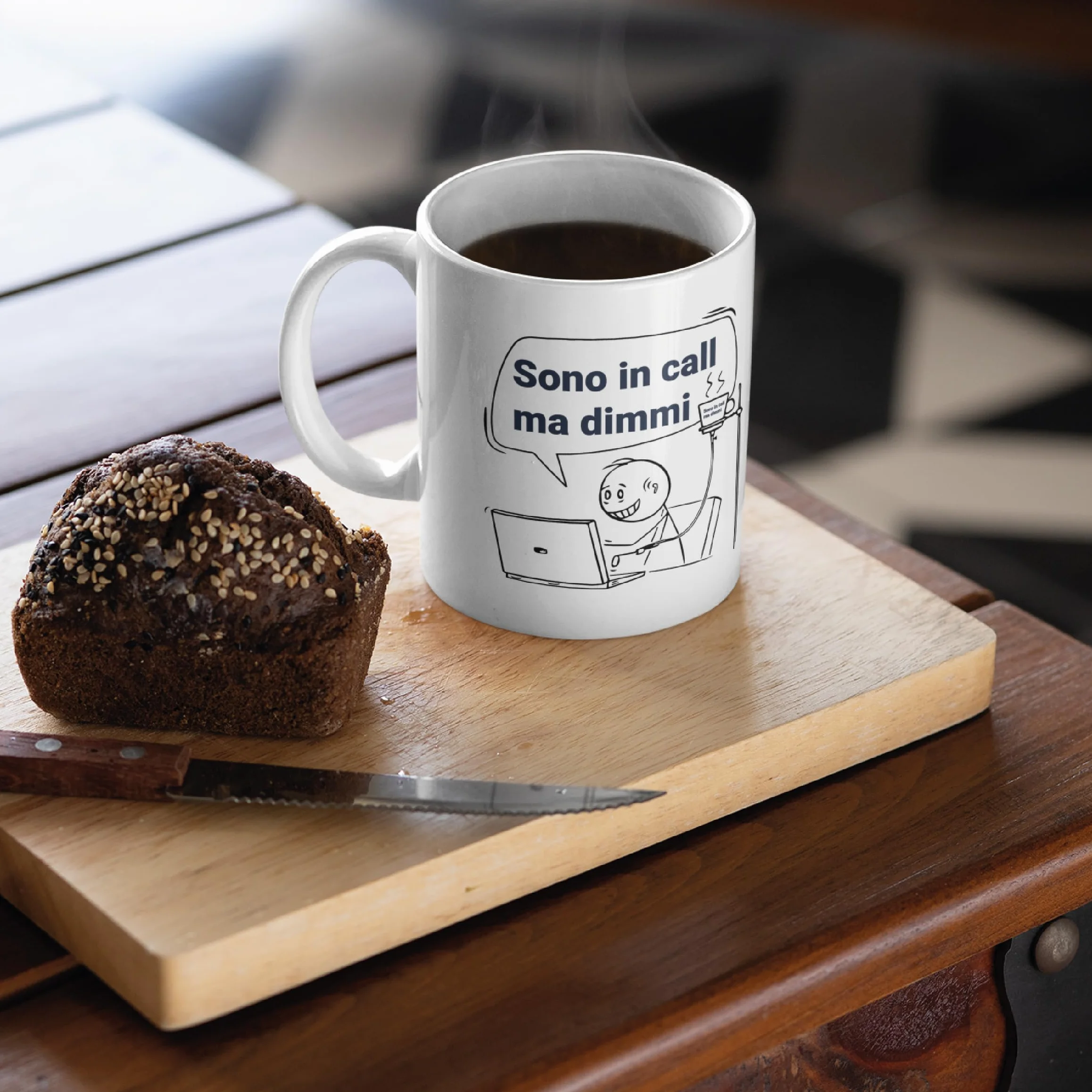 Gesar Tazza Divertente da Ufficio "Sono in Call ma Dimmi" - Idee Regali Originali per Uomo e Donna
