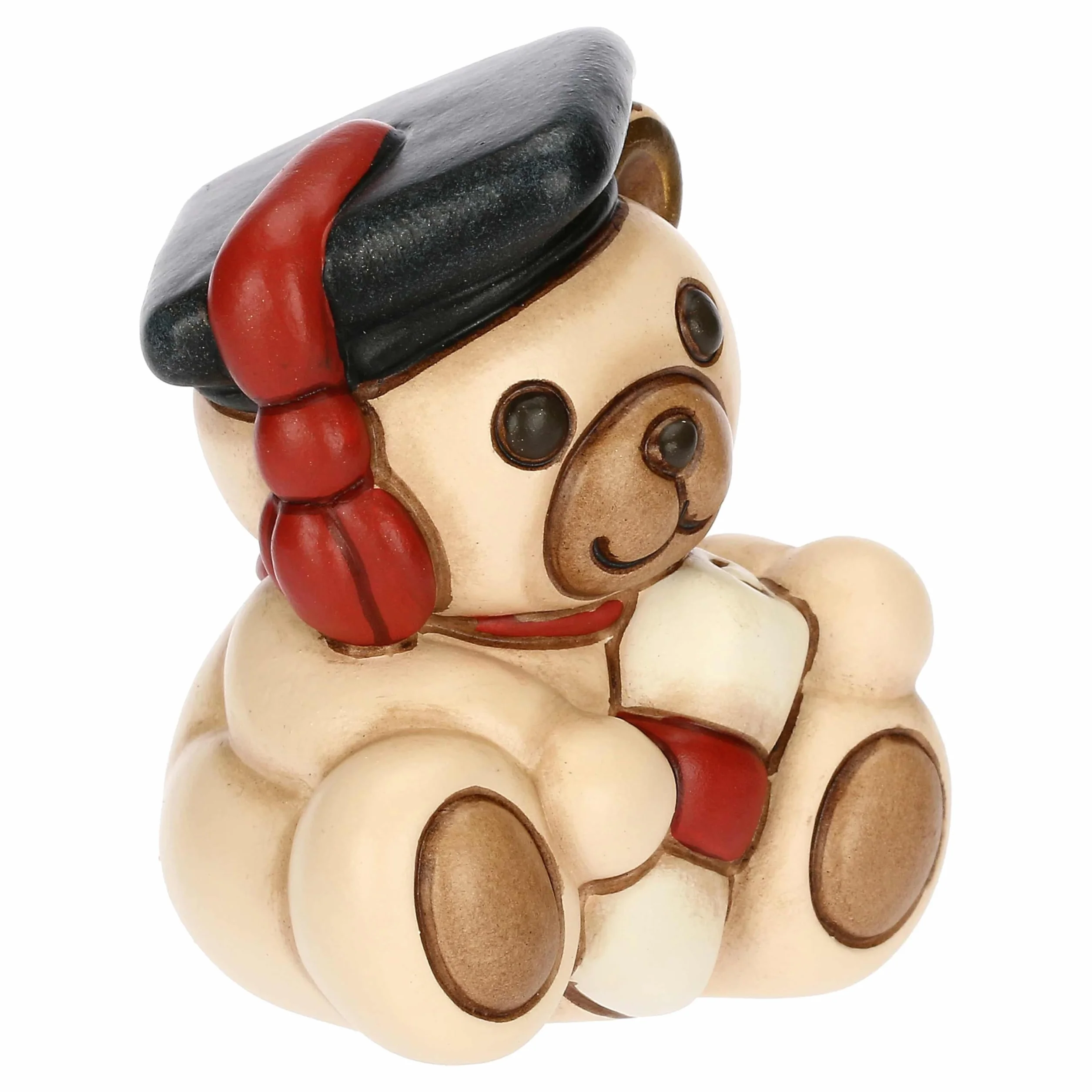 THUN Bomboniera Teddy Laurea Ceramica Decorata a Mano Piccola 5.5 x 4.7 x 7.7 cm