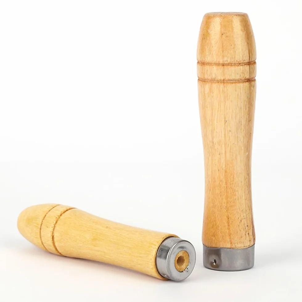 5 manici in legno per file con robusti collari in metallo, lunghezza 110 mm, adatti per lime da 15,2 a 20,3 cm di diverse forme