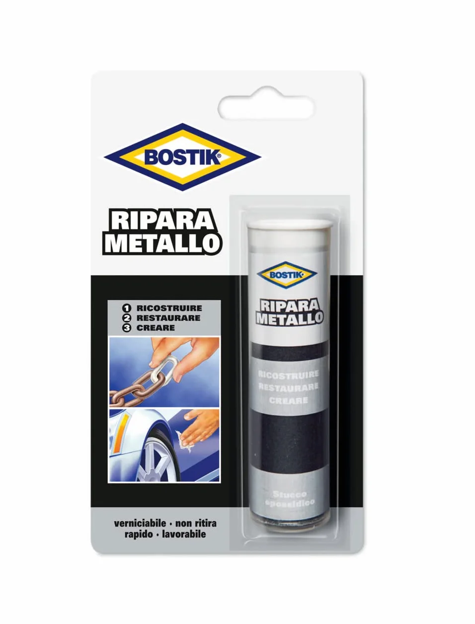 Bostik 10910 Ripara Metalli, Grigio Metallo, 56 gr