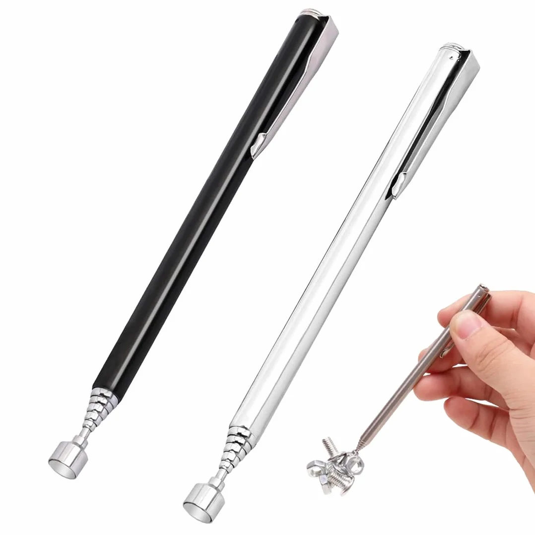 2 Pezzi Magneti telescopici - Strumento di prelievo Magnetico Estensibile, Si estende Fino a 25,5" in Acciaio Inossidabile per Viti, Dadi, Chiavi Inglesi e Parti Metalliche