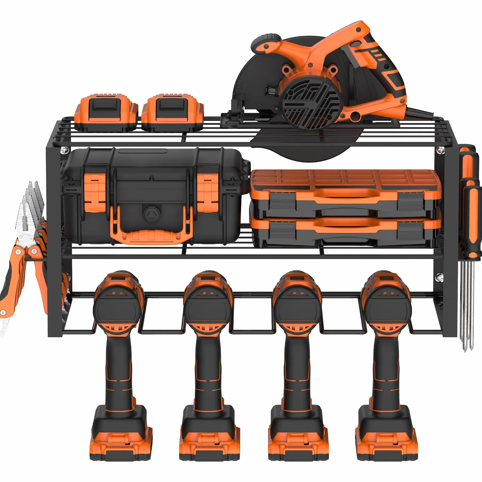 Organizer per utensili elettrici, Organizer Per Attrezzi, supporto da parete per trapano a grande capacità, organizer e portaoggetti per attrezzi, rack per riporre attrezzi per Garage Officina