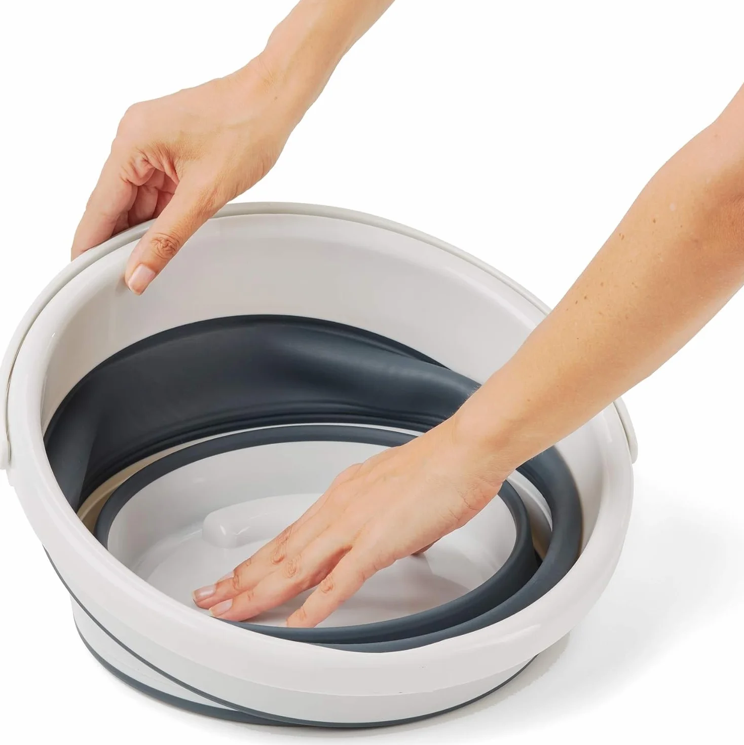 MagazziniGM Linea Compact Salvaspazio: Secchio,Catino, Bacinella, Cesto Portabiancheria Pieghevole in Silicone e Plastica,Secchiello Multiuso Casa, Campeggio (CATINO PIEGHEVOLE 26lt 55 x 40 x 24cm)