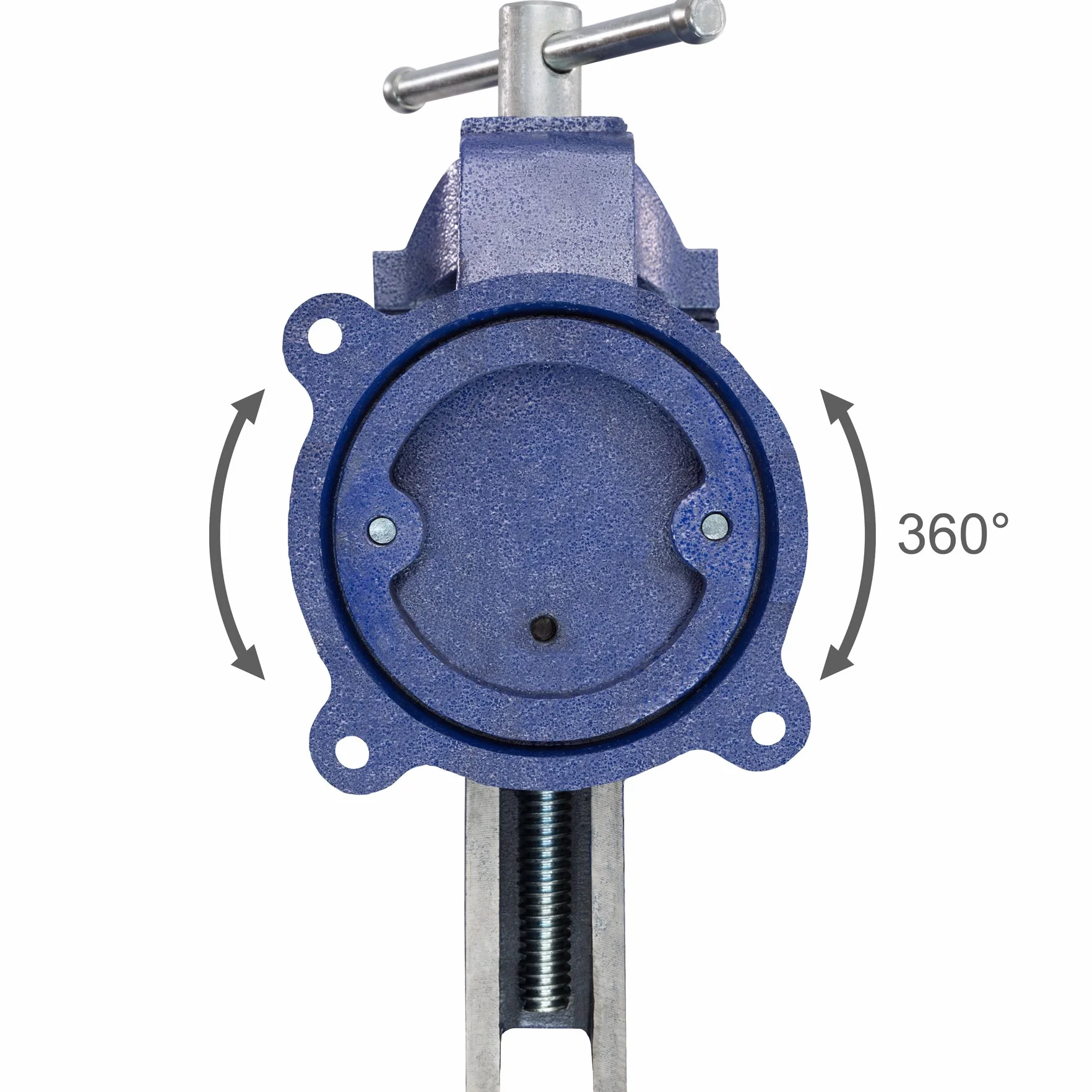 tectake® Morsa da Banco Ghisa 27x10x15 cm, Morsa da Falegname con Incudine per Banco da Lavoro, Attrezzi Falegnameria, Base Girevole, Apertura 125 mm, Ideale Fai da te in Garage o Officina - Blu