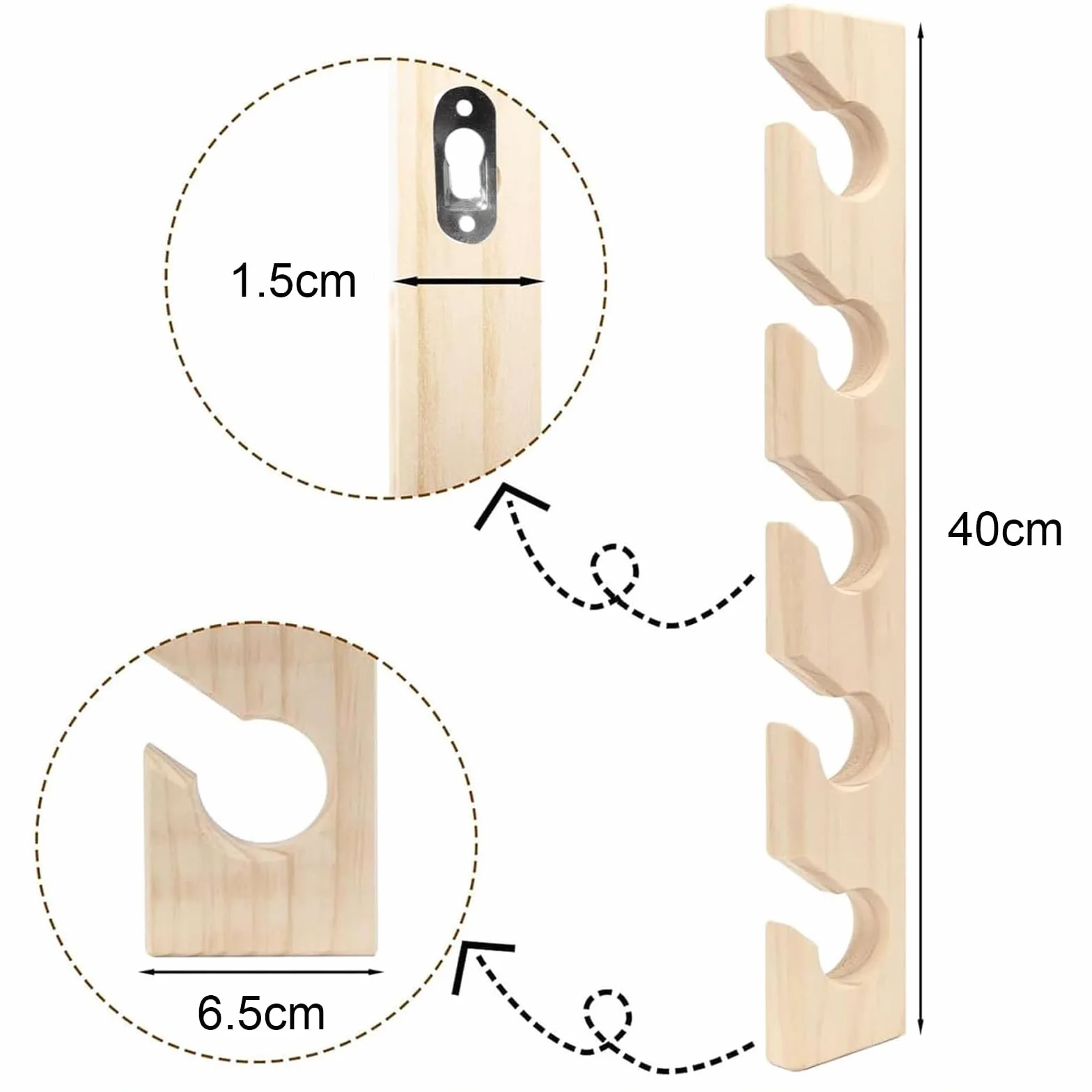 Porta Cappelli da Parete in Legno 2 Pezzi Espositore per Sciarpe e Cappellini da Baseball Organizer Ganci