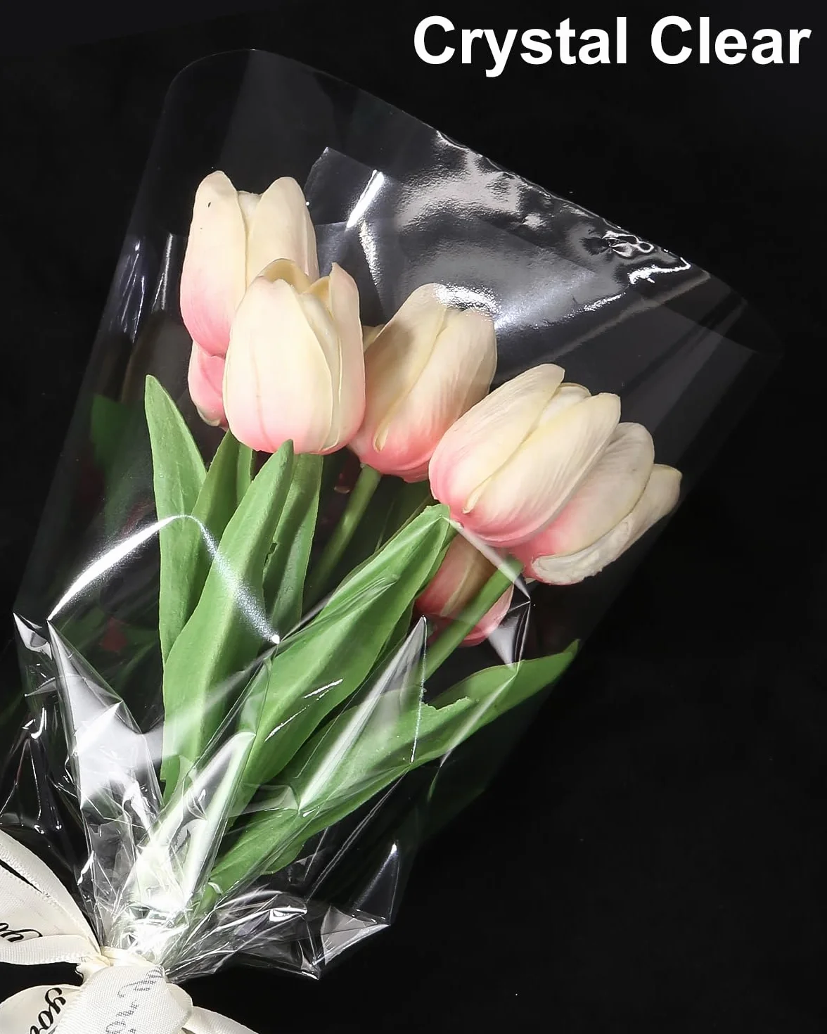 LEAZZLE 86CM x 30M Carta Trasparente per Confezioni,3 Mils Cellophane per Imballaggio, Carta Regalo Rotolo, Cellofan per Imballaggio per Fiori, Regali, Cesti, Imballaggi Artistici(86CM piegato a 43CM)
