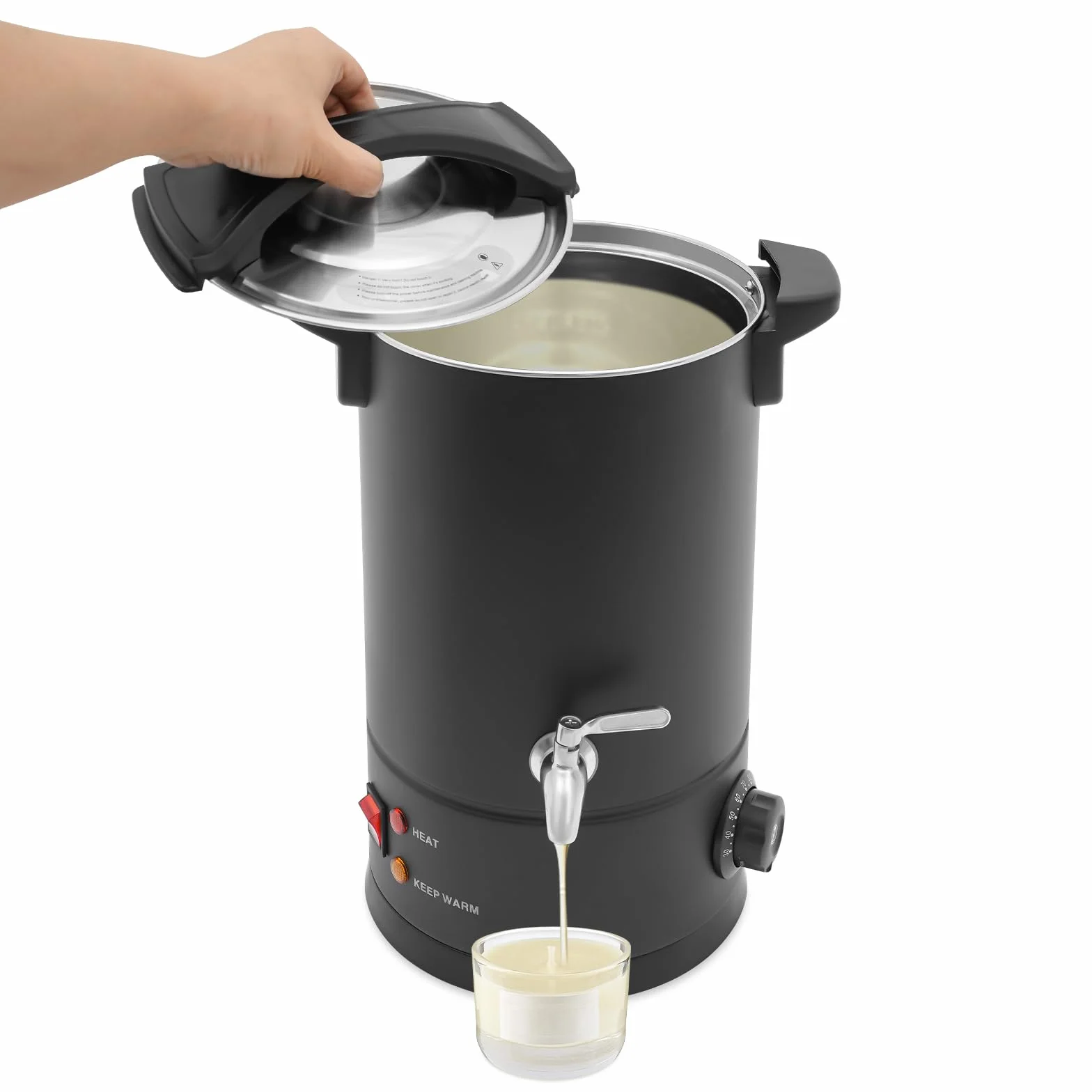 GAOUSD Scioglicera Per Candele In Acciaio Inox 8L Macchina Per Fusione Di Cera Elettrica Con Rubinetto E Indicatore, Temperatura Regolabile, Per Ceri Di Soia, Parafina, Ceri D'api