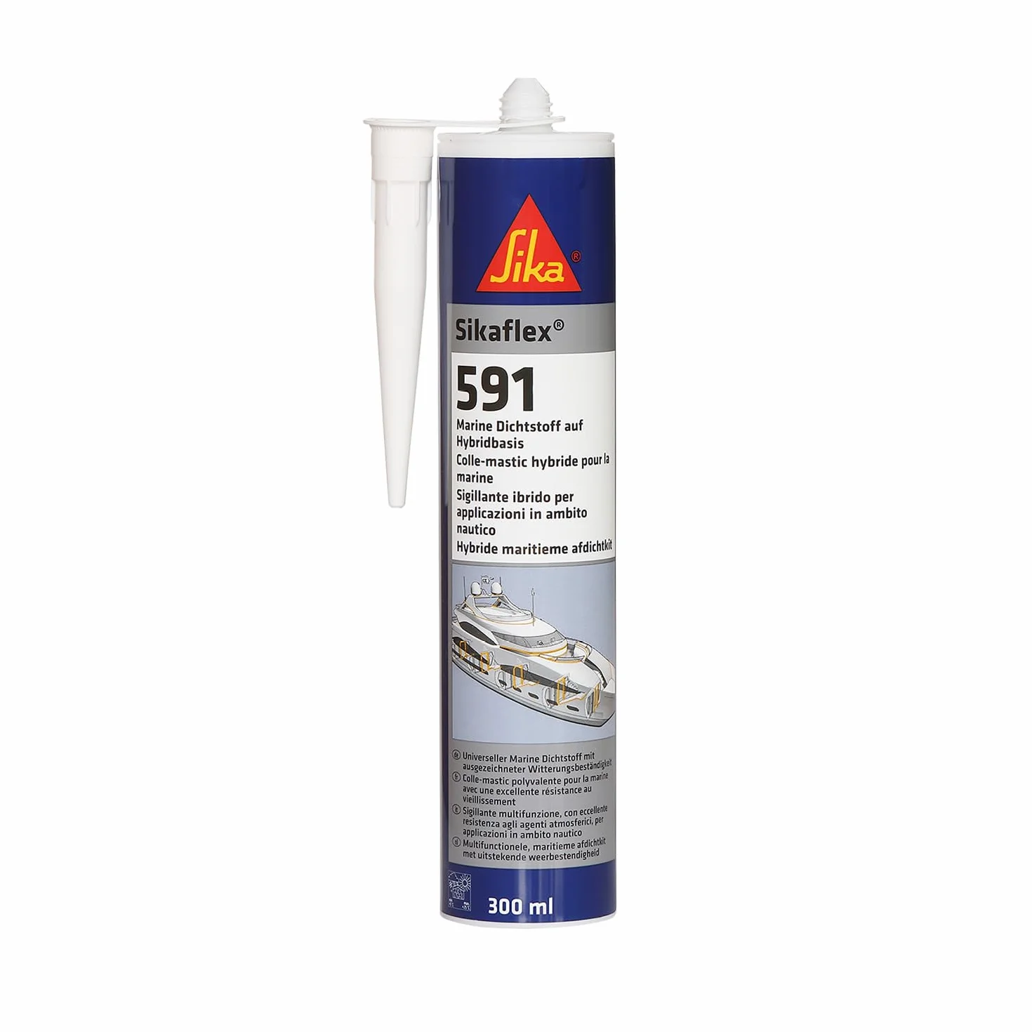 SIKA - Sigillante nautico multiuso - Sikaflex 591, Bianco - Resistente a salsedine e vibrazioni - Sigillature sicure per la tua imbarcazione - 300ml