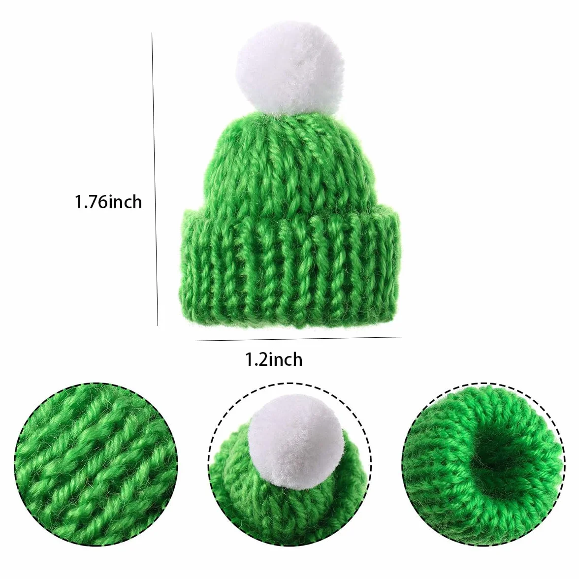 Shirene Mini Cappelli a Maglia,50 Pezzi Mini Cappelli di Lana per Bambole,Mini Cappelli di Natale,Cappelli Decorativi per la Tavola di Natale per Fai da Te,Artigianato,Decorazioni Natalizie