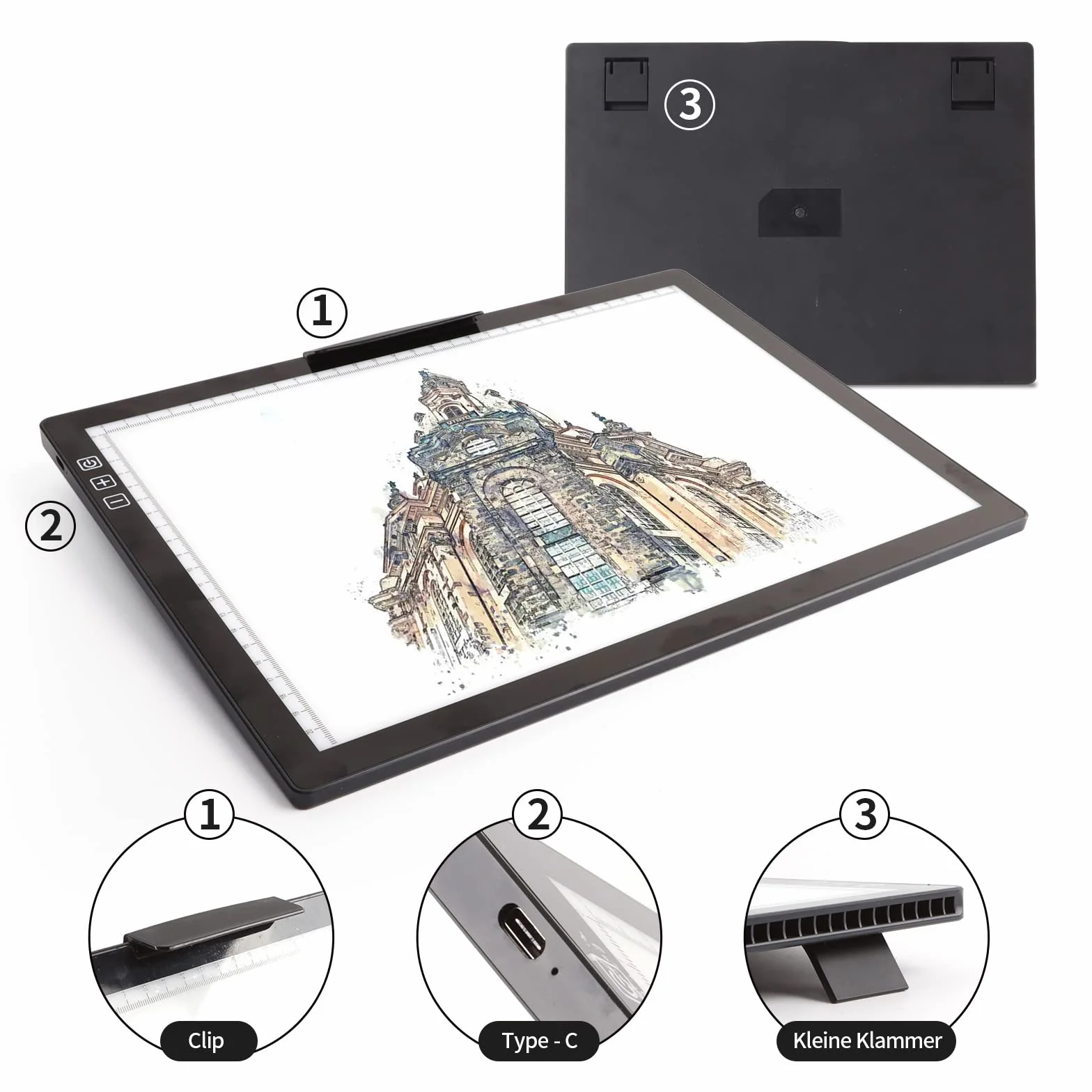 Tavolino luminoso A4, senza fili, funzionamento a batteria, lightpad, 6 livelli di luminosità, lavagna luminosa ricaricabile per diamond painting, schizzi, pittura, animazione, diserbo in vinile