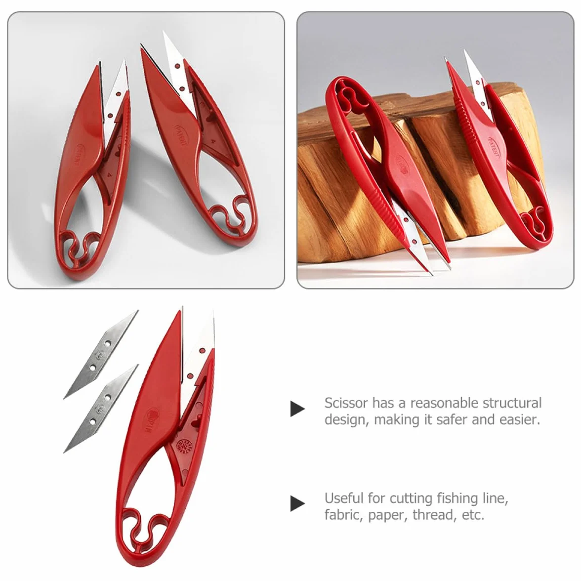 Forbici per Tessuto Forbicine Sarta in Inossidabile Rosso per di Stoffa e Carta, Accessori Cucito Versatili per Artigianale
