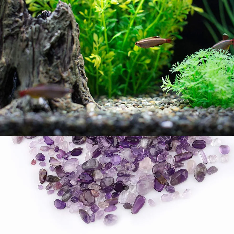 Pietra Ruvida Trucioli Cristallo Naturale Quarzo Piccolo Gemma Tumble 100g Sacchetti Viola
