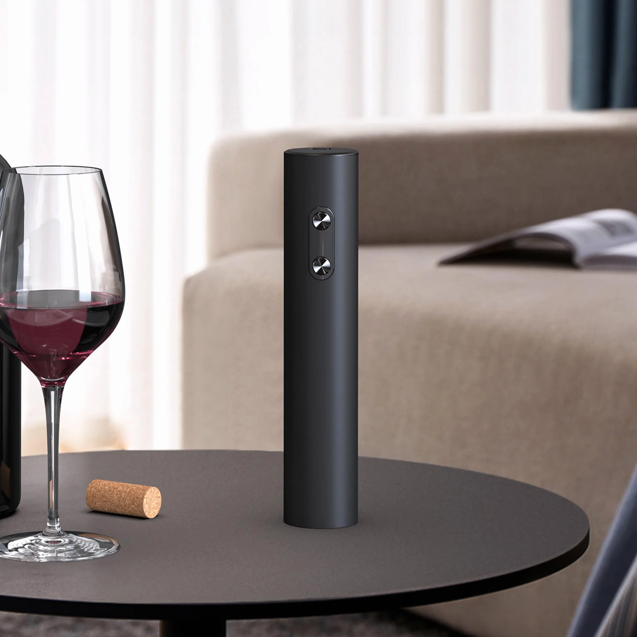 Cavatappi Elettrico a Batteria, Set Regalo, Nero