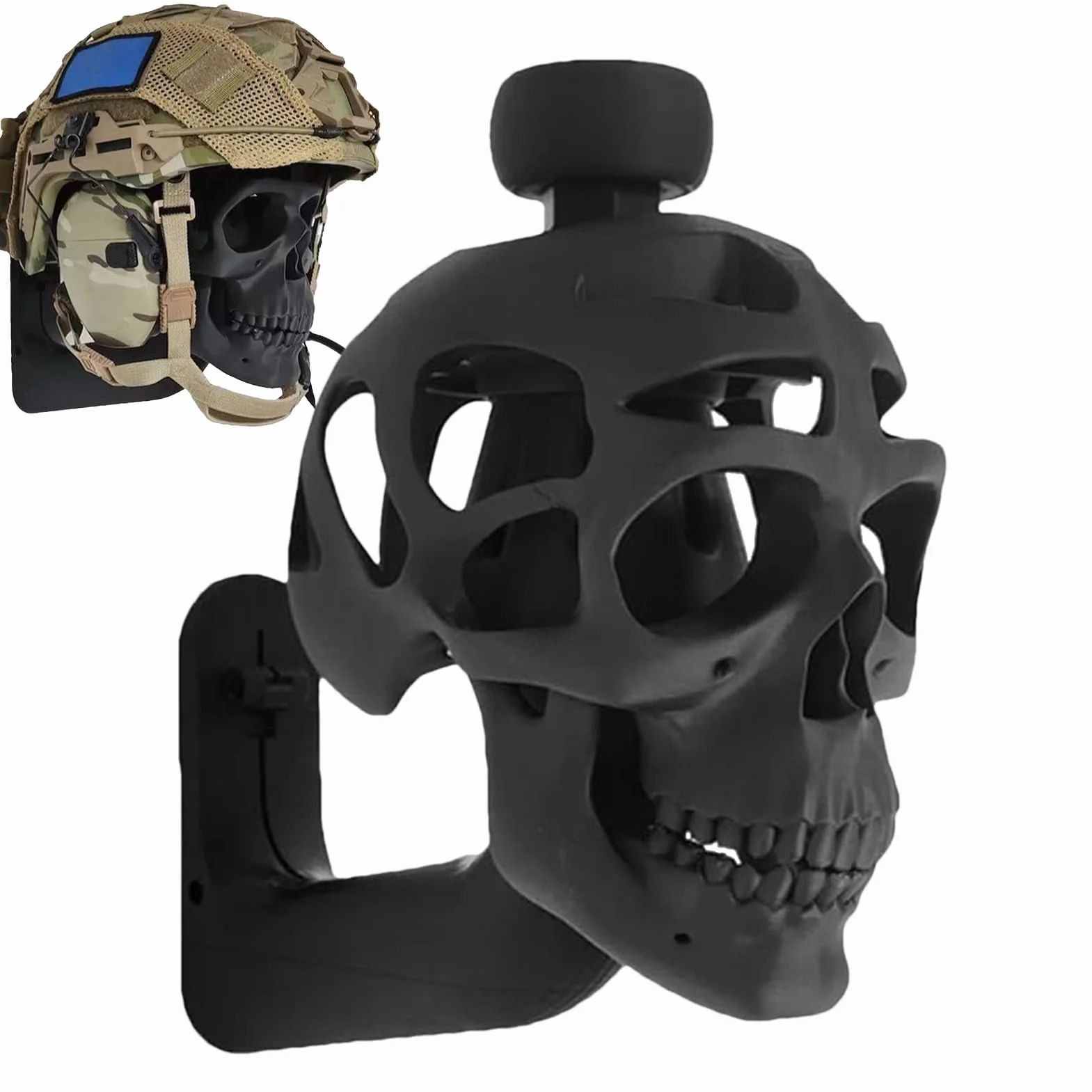 Supporto per casco a forma di teschio, supporto da parete per casco da moto, espositore creativo per casco da moto, decorazione domestica, accessori per moto
