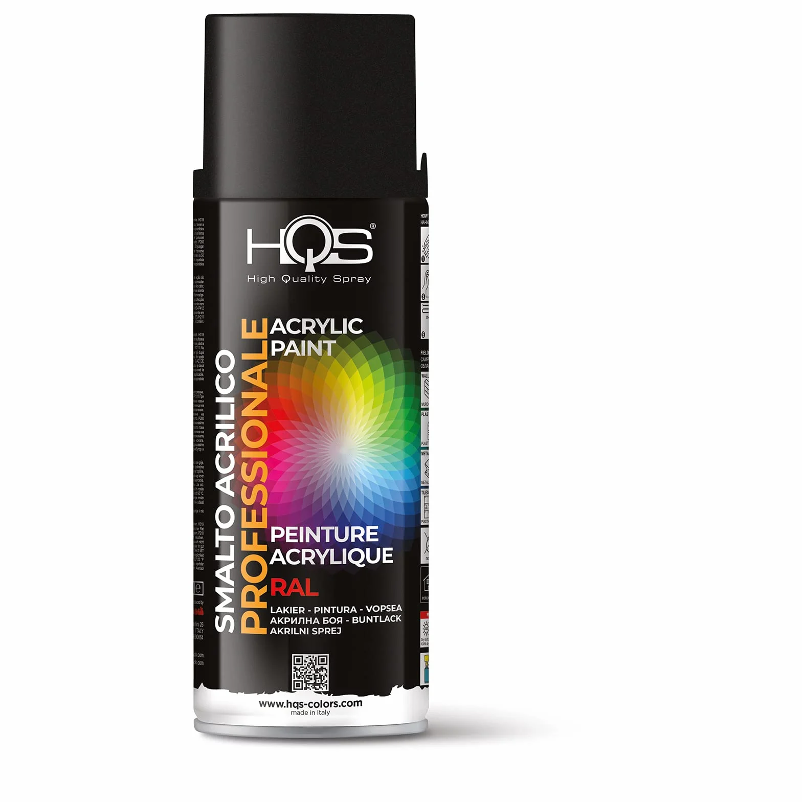 HQS Bomboletta Vernice Spray Acrilica Ral 9005 Nero Opaco