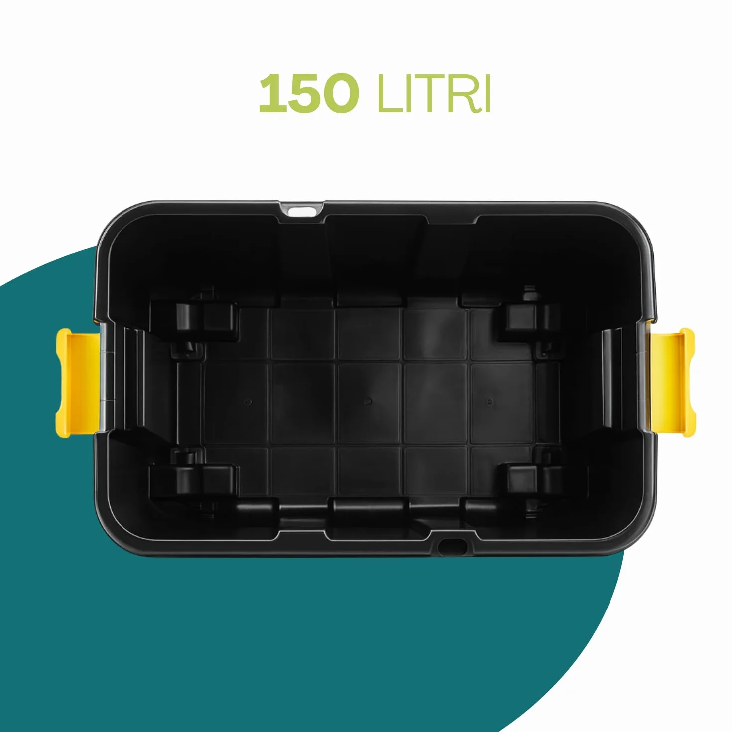 Paluplus Box Attrezzi con Ruote 79x52x52 cm 150 Litri Nero con Chiusura a Scatto -5940F-6,9