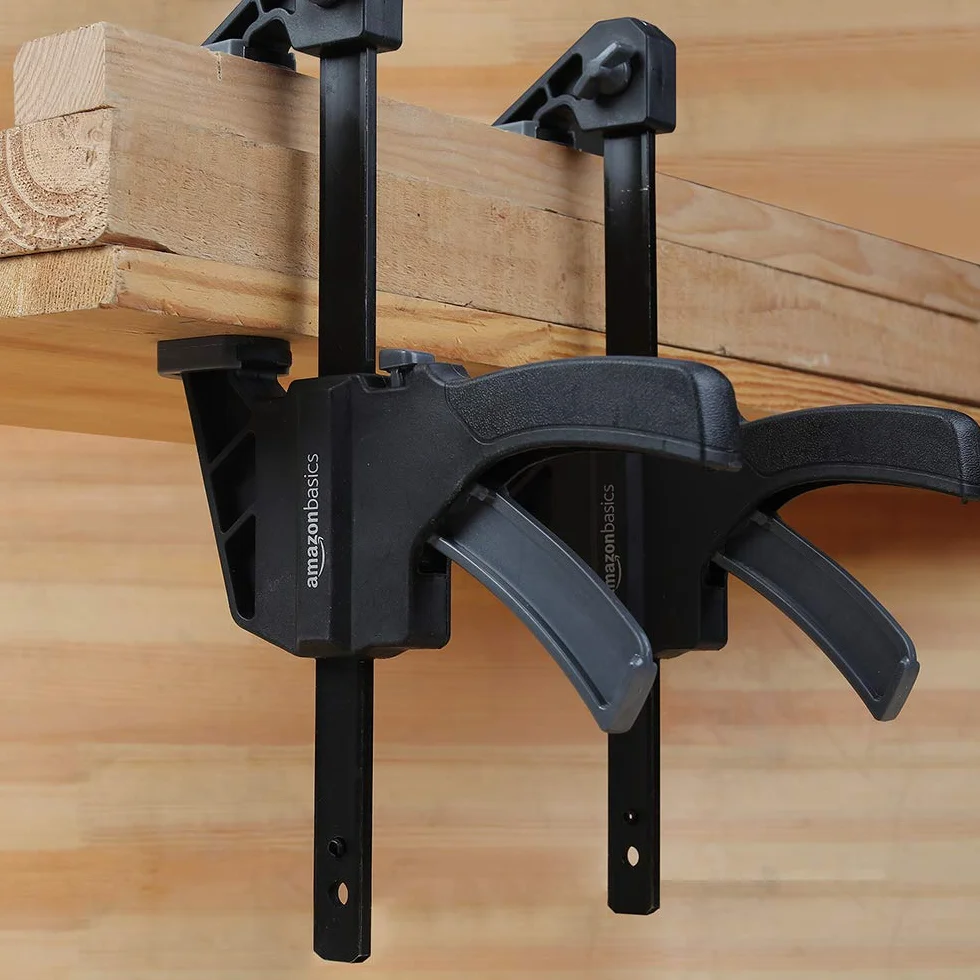 Amazon Basics Confezione da 6 morsetti a barra: 2 unità da 10.16 cm, 4 unità da 15.24 cm, Nero/ Grigio