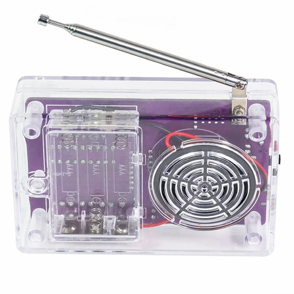 Kit radio FM, kit di montaggio radio fai da te, kit di pratica di saldatura, progetto di saldatura elettronica fai da te 87-108 MHz, per principianti, adulti (con custodia)