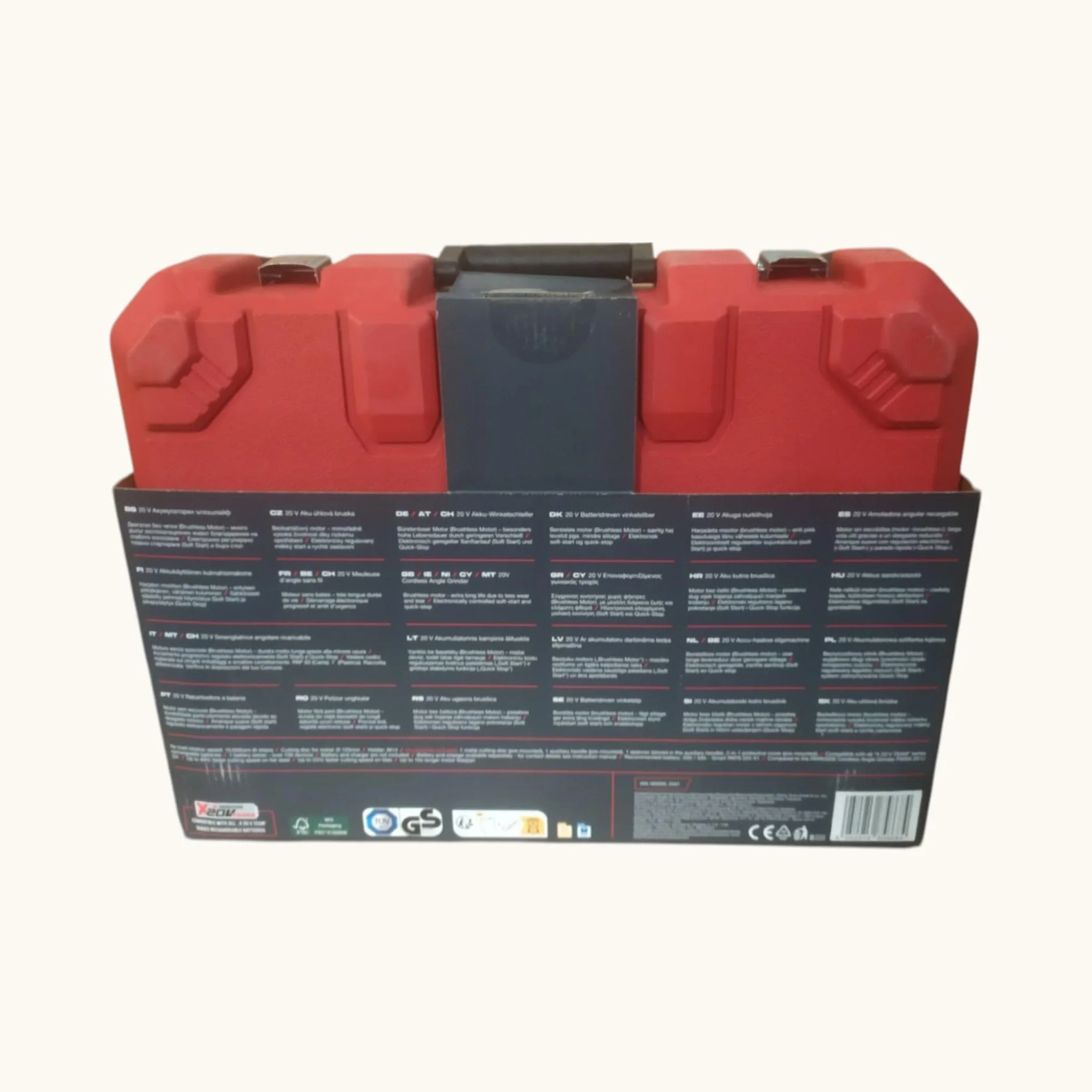 Parkside - Smerigliatrice angolare senza fili, Parkside Performance X20V PWSAP 20, senza spazzole/brushless, senza batteria, senza caricabatterie, con valigetta per il trasporto