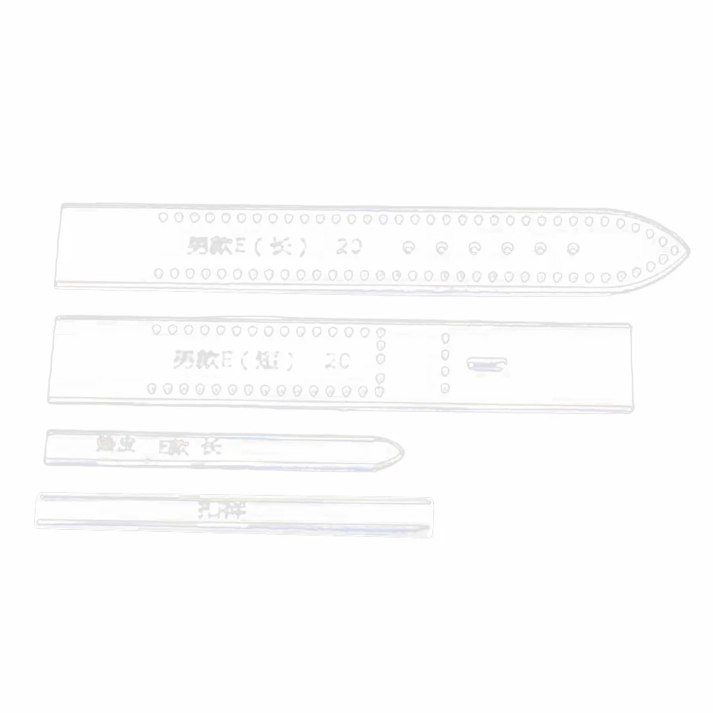 4 stencil per cinturino in pelle e acrilico trasparente, 20 mm