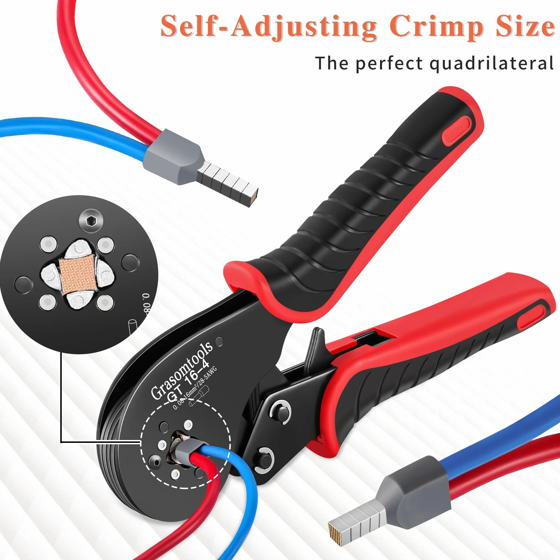 Kit di strumenti per crimpare ghiere, connettori a ghiera doppia e singola, pinze a crimpare filo a ganascia quadrilatera (0,08-16 mm²) con manicotti per connettori terminali 1200 pezzi