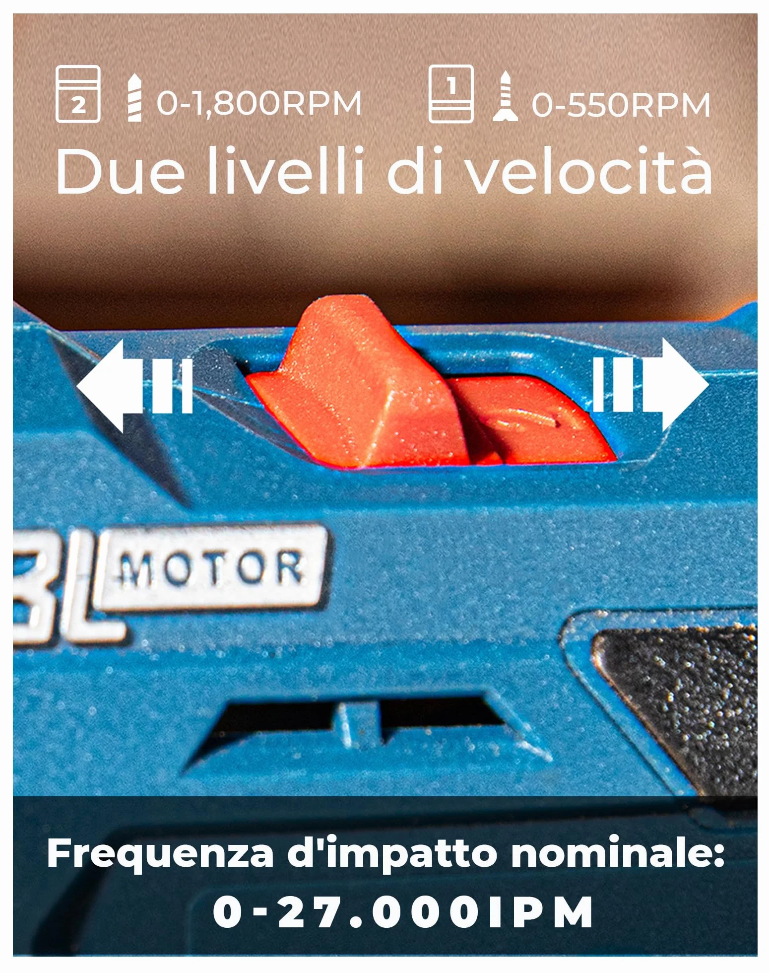 DongCheng trapano percussione a batteria 20V 50 Nm, trapano avvitatore batteria con 2 Batteries 2,0Ah, motore brushless, 20+1+1 Coppie, 2 velocità, mandrino 13 mm,19 Accessori