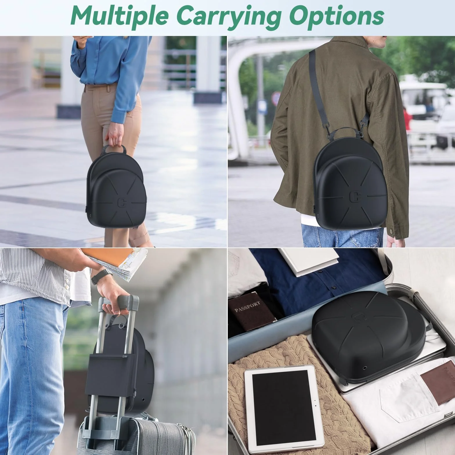 CLESOO Porta Cappellini da Viaggio, Porta Cappelli da Baseball con Maniglia per Tracolla Regolabile Custodia da Cappelli Organizzatore per Viaggi, Archiviazione Domestica
