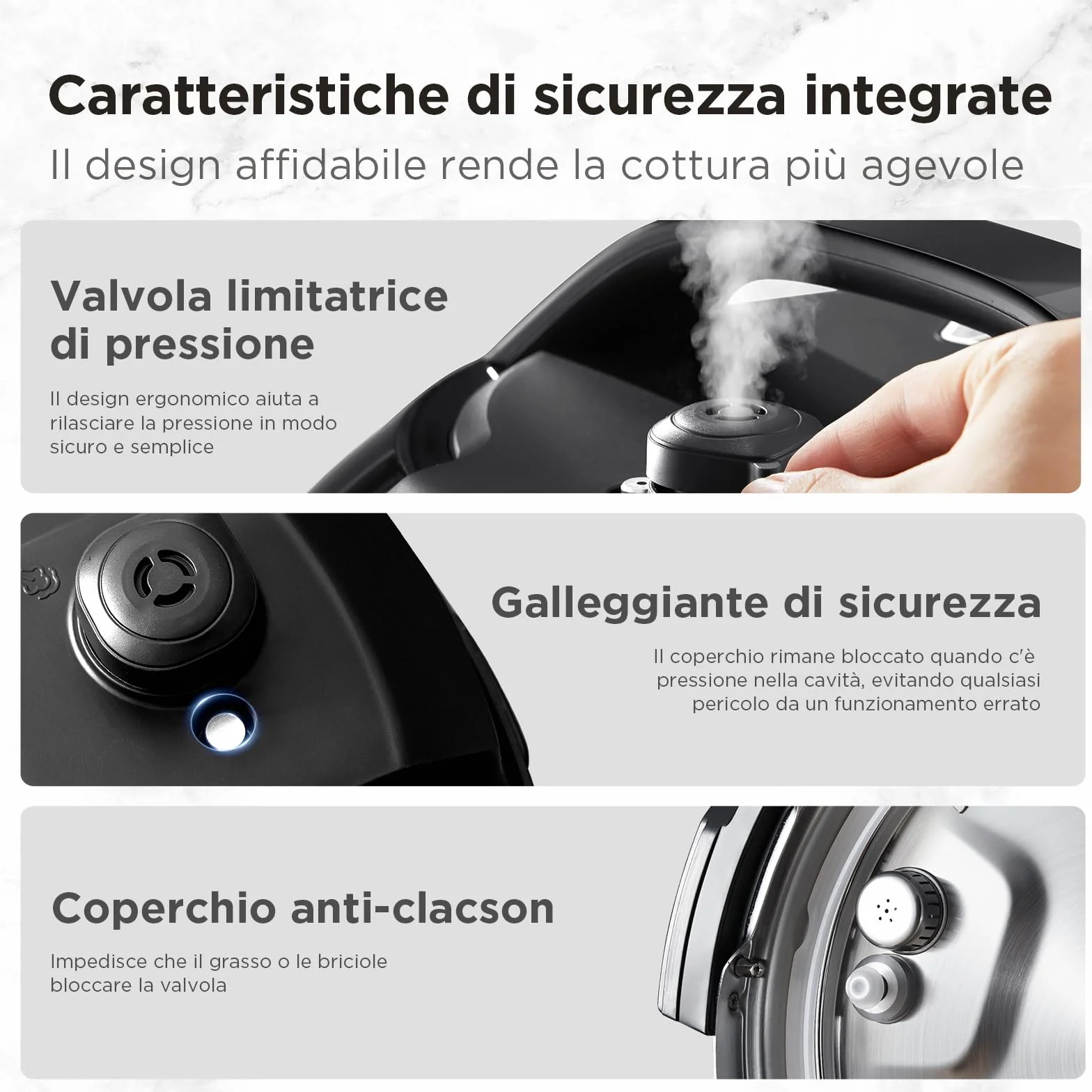 Midea Pentola a pressione elettrica 9 in 1, 12 preset multicooker istantaneo antiaderente, pentola per yogurt, cuoci riso Slow Cooker Sauté, pentola interna in acciaio inox, 8 quarti nero