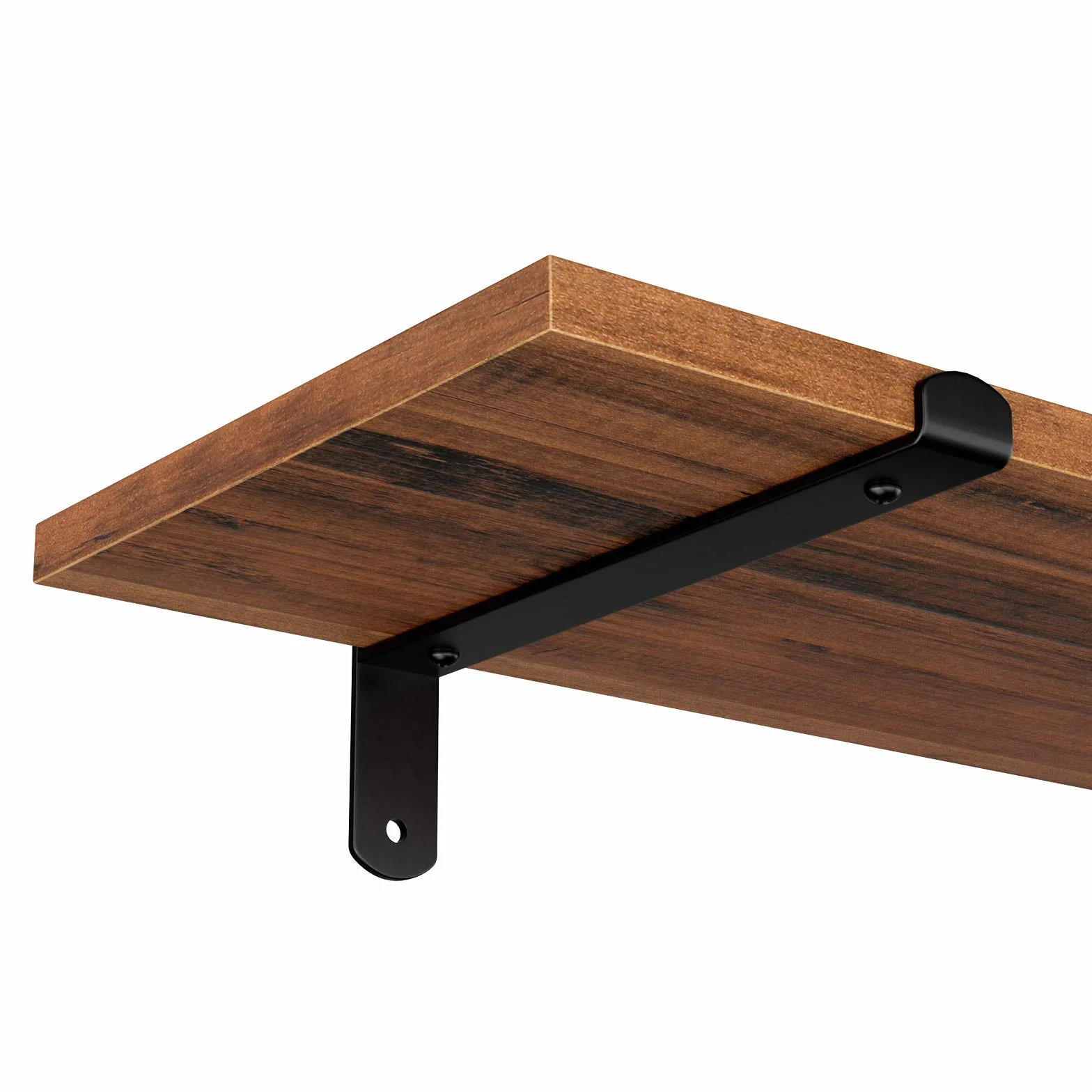 SONGMICS Mensole da Parete Set di 2 mensole galleggianti, Decorative, Stile retrò, carico Max. 15 kg/unità, 60 x 20 x 7 cm, MDF Marrone e Nero LWS04NB