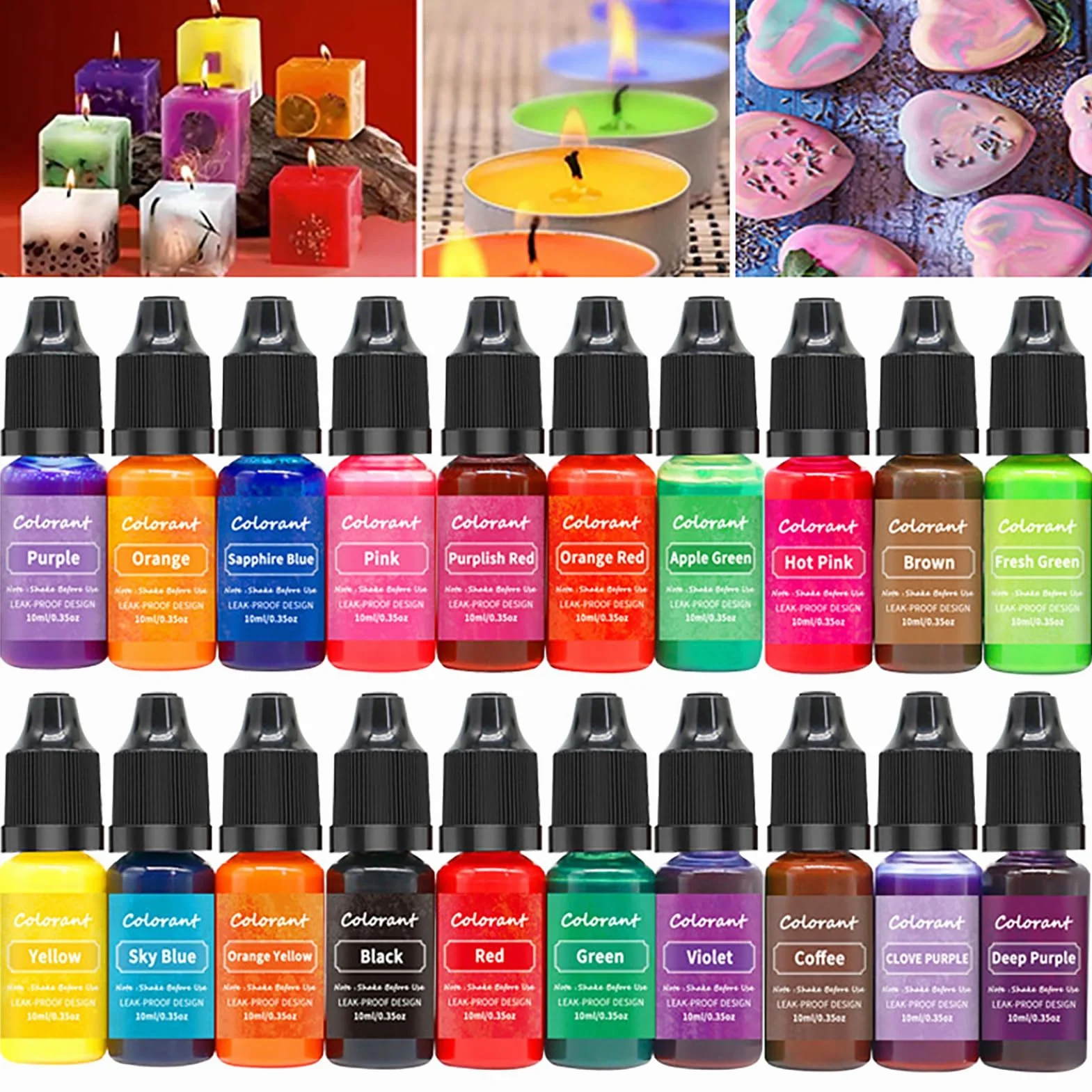 Tintura per candele, 16 colori, per cera di soia, a base di olio, altamente concentrato, per la realizzazione di candele, tintura liquida per candele da sciogliere, colori per candele per realizzare