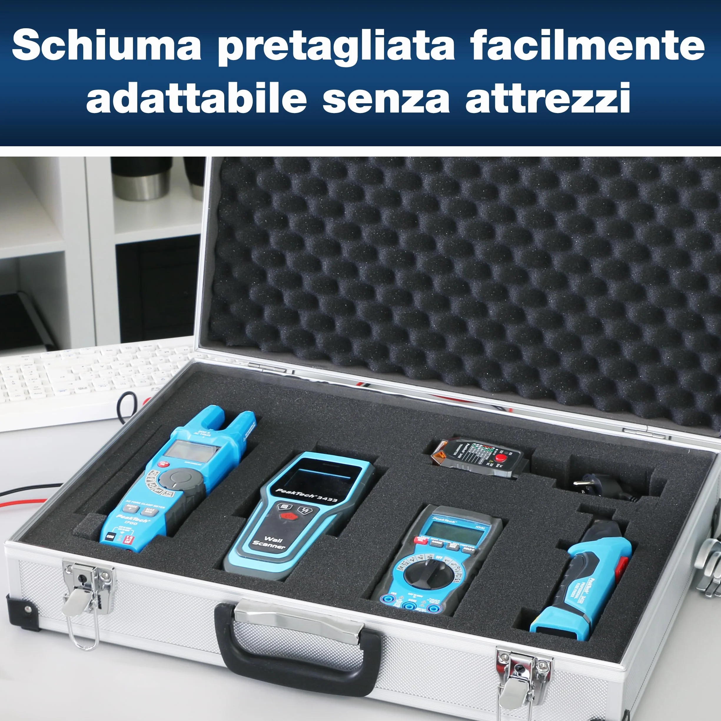 Peaktech 7270 Custodia Universale Strumenti Misura Alluminio 500x350x120 mm