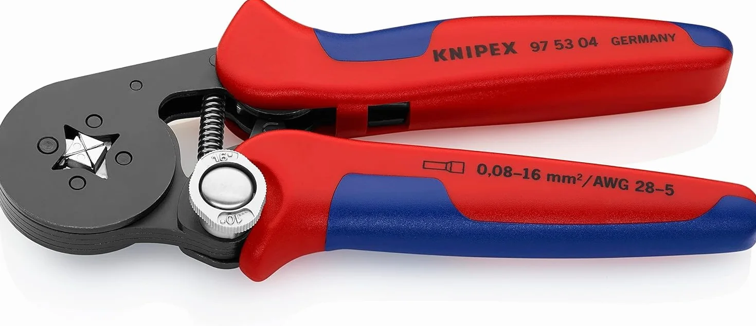 KNIPEX Crimpatrice per terminali a bussola, con regolazione automatica per crimpaggio laterale con impugnature multicomponente 180, 97 53 04