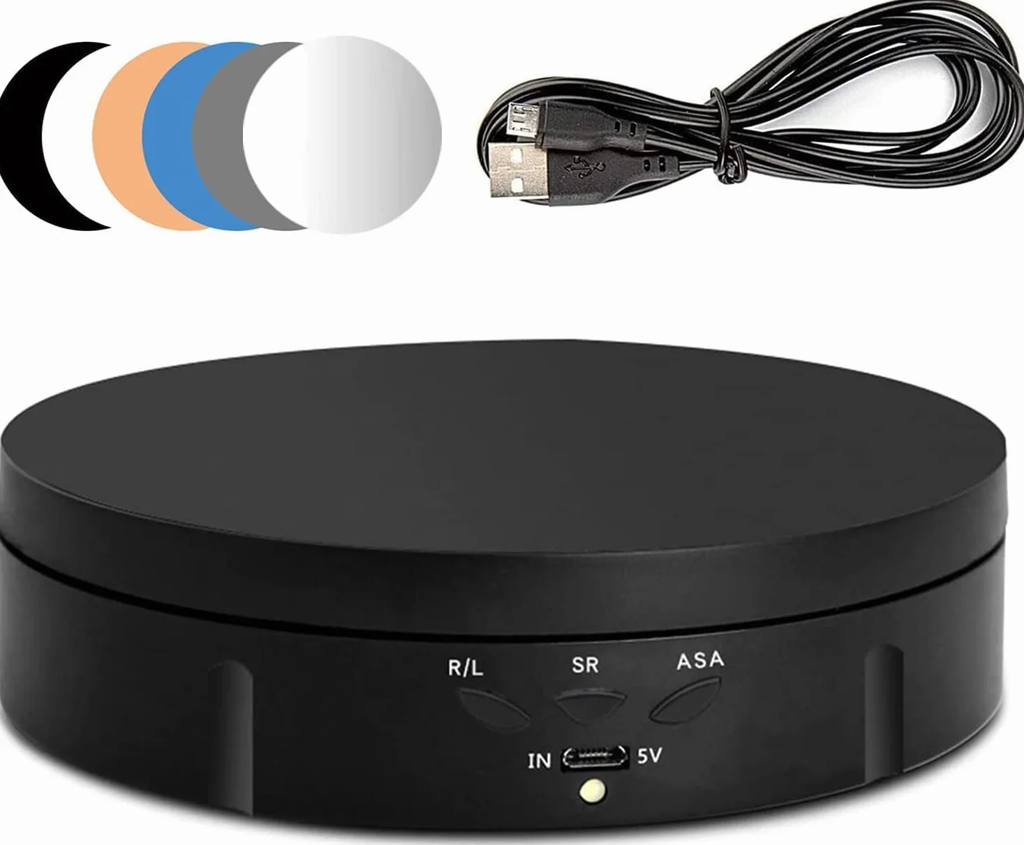 Espositore Girevole Elettrico 10KG 14,6CM, Base Girevole Elettrica con Batteria Ricaricabile, Piatto Girevole Elettrico de 360° con Velocità Regolabile per Esposizione Prodotti