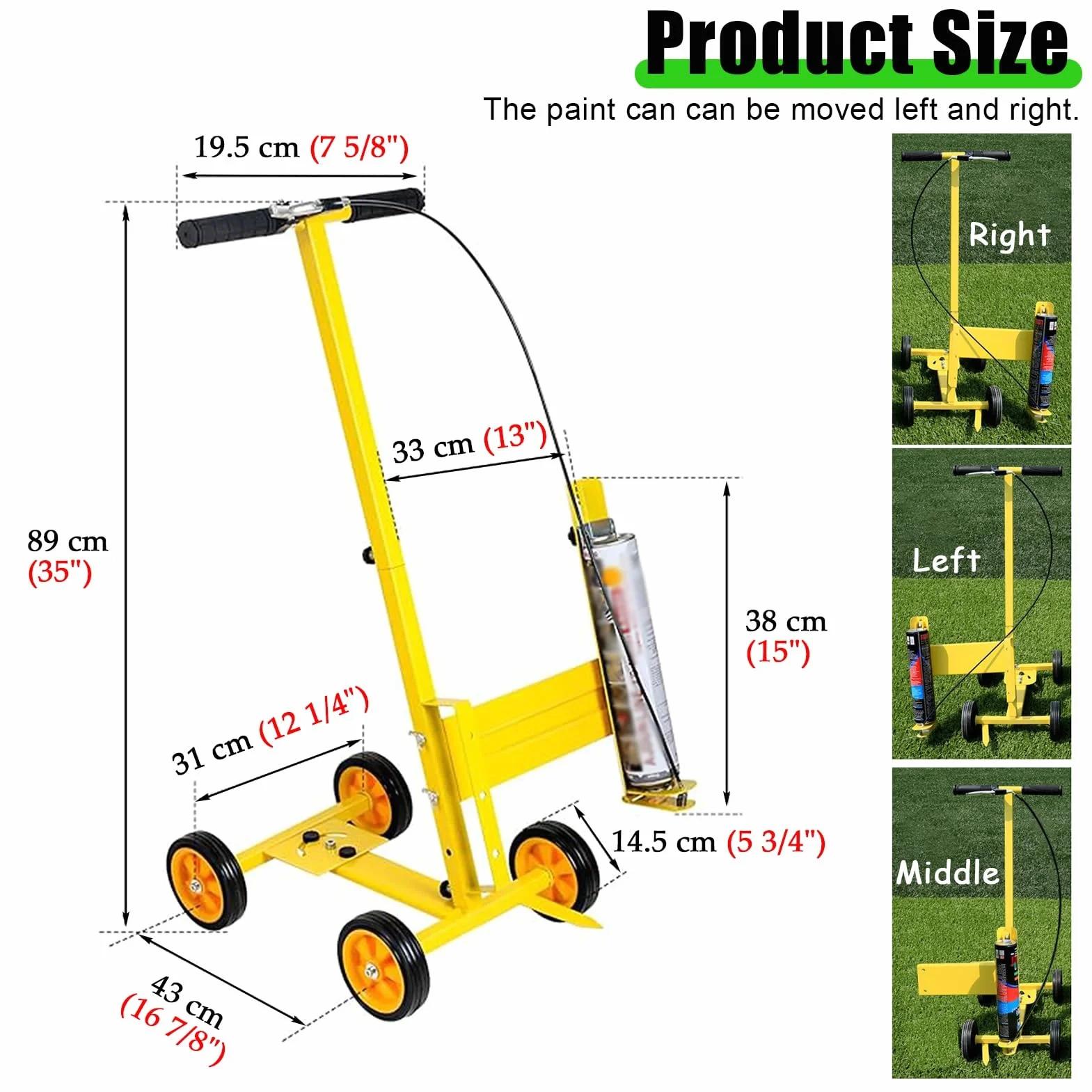 Macchina per Marcatura di Linee Macchina per Tracciare Le Linee di Verniciatura Dei Campi Sportivi, Carrello per Tracciare Le Linee Industriali per Impieghi Gravosi, Traccialinee con Vernice Spray