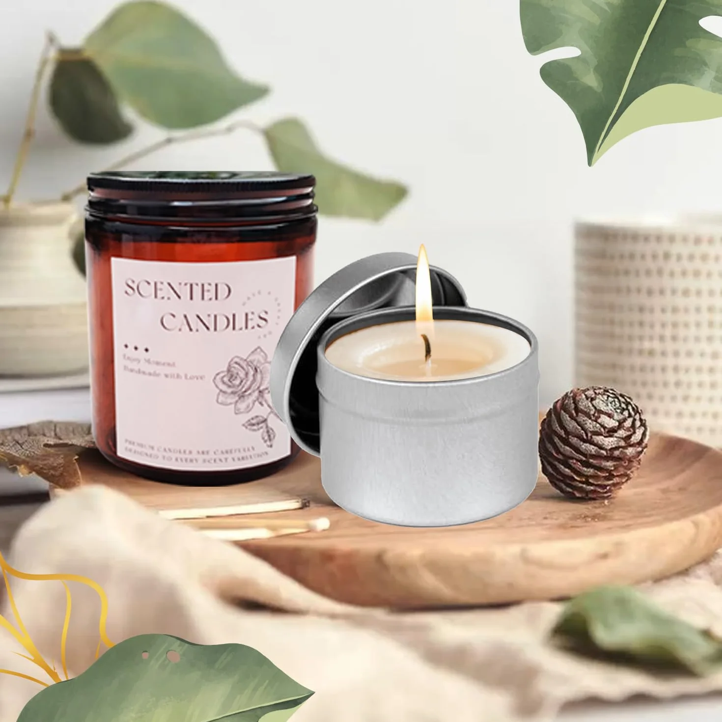 LINGQIAN Kit fabbricazione candele con fusore digitale di cera, Kit Candele Fai Da Te con Cera di Soia, 8 barattoli di candela, 8 oli profumati, set di candele per artigianato fai da te