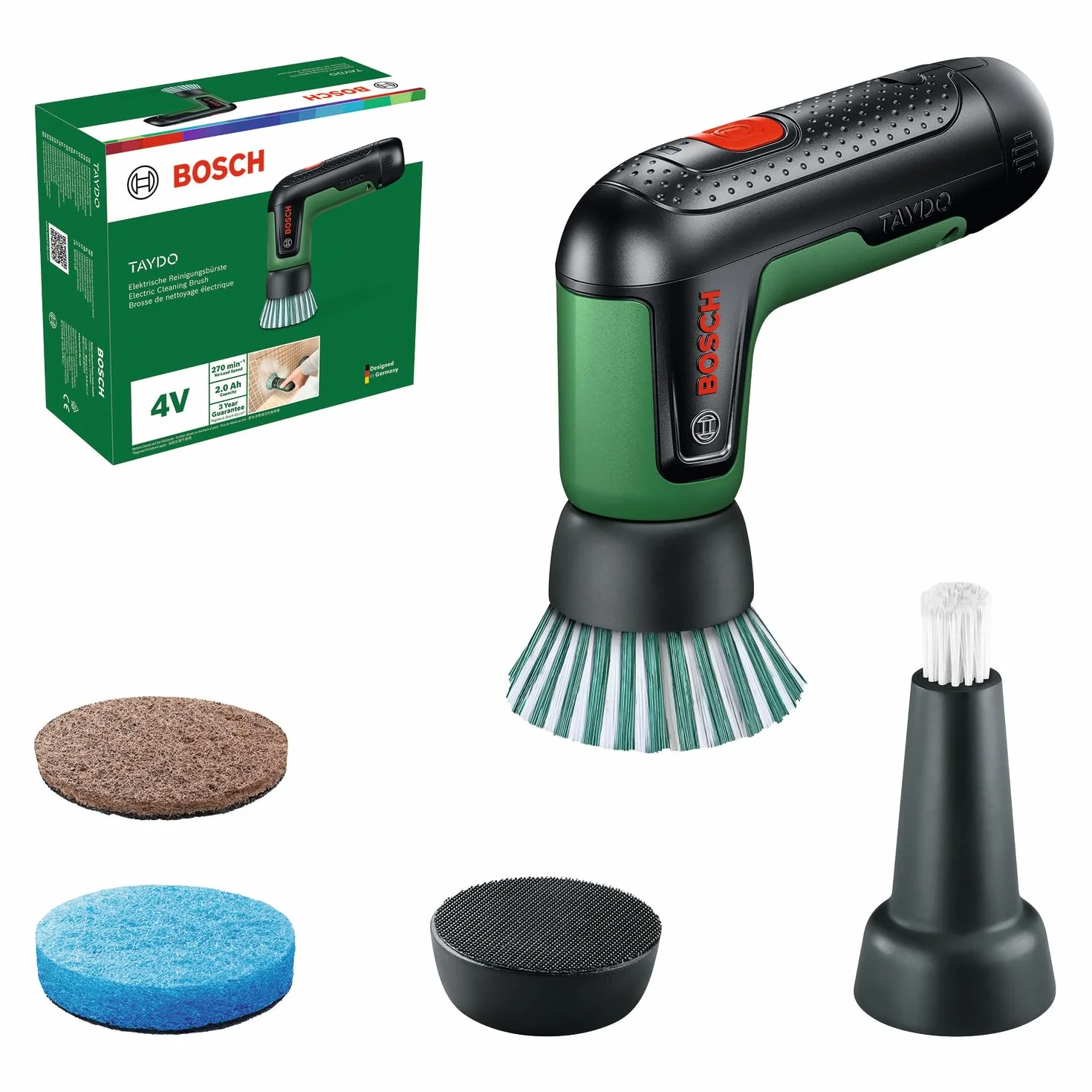 Bosch TAYDO UniversalBrush 4V Spazzola di pulizia a batteria con set di accessori