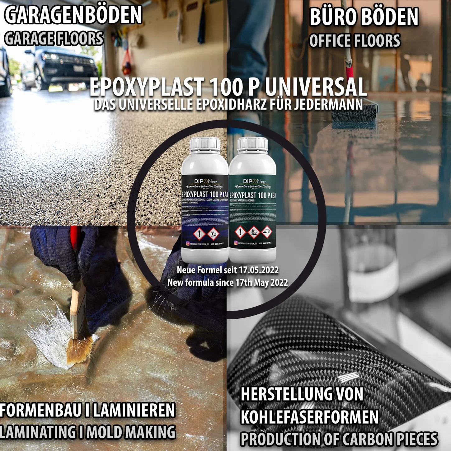 4,5 kg di resina epossidica trasparente 2K EP per legno, plastificazione, per tavoli in vetroresina, pavimenti, acquari, costruzione di oggetti, resistente ai raggi UV